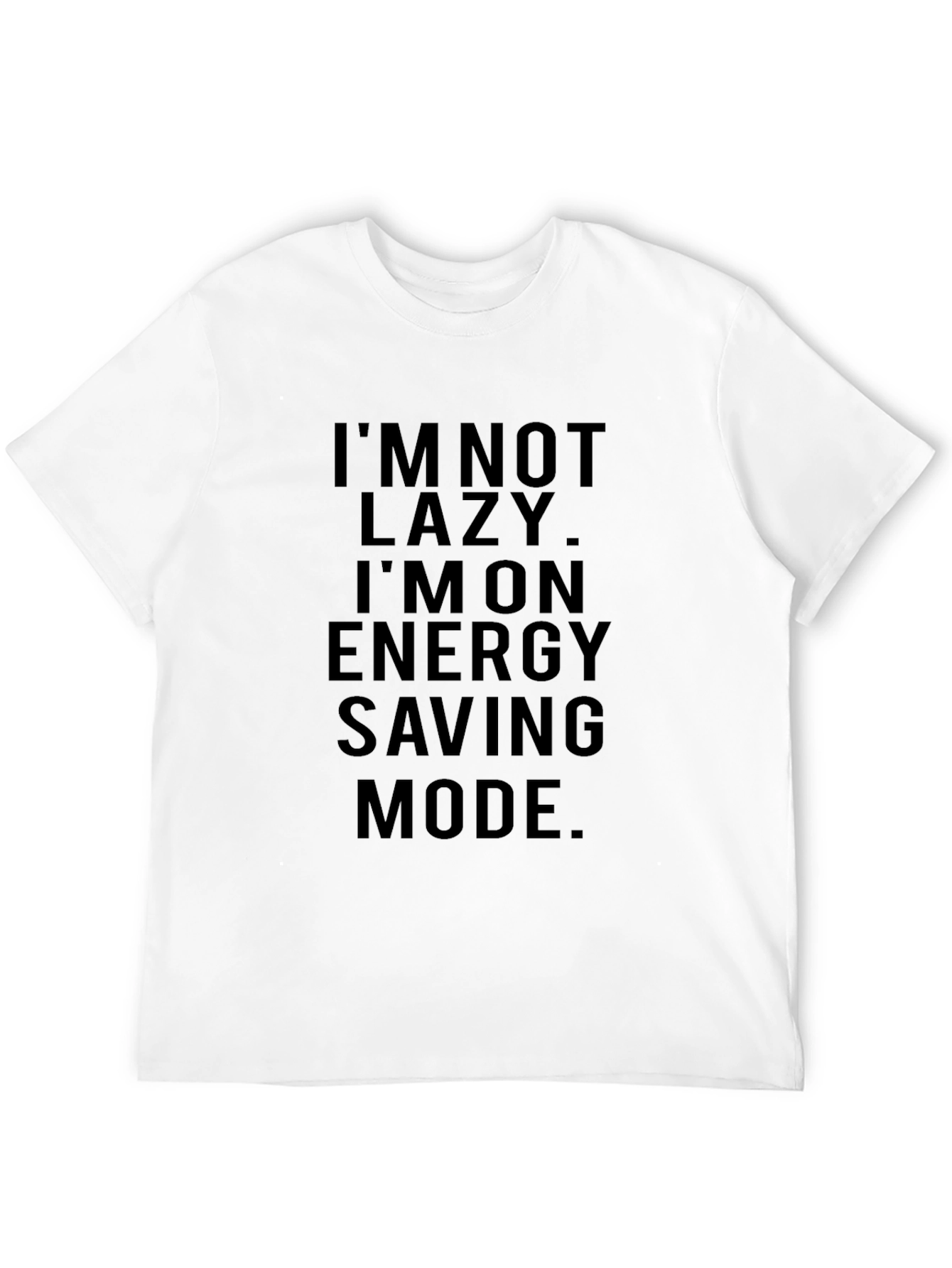 Black Funny Energy Saving Mode Graphic T-Shirt view 12