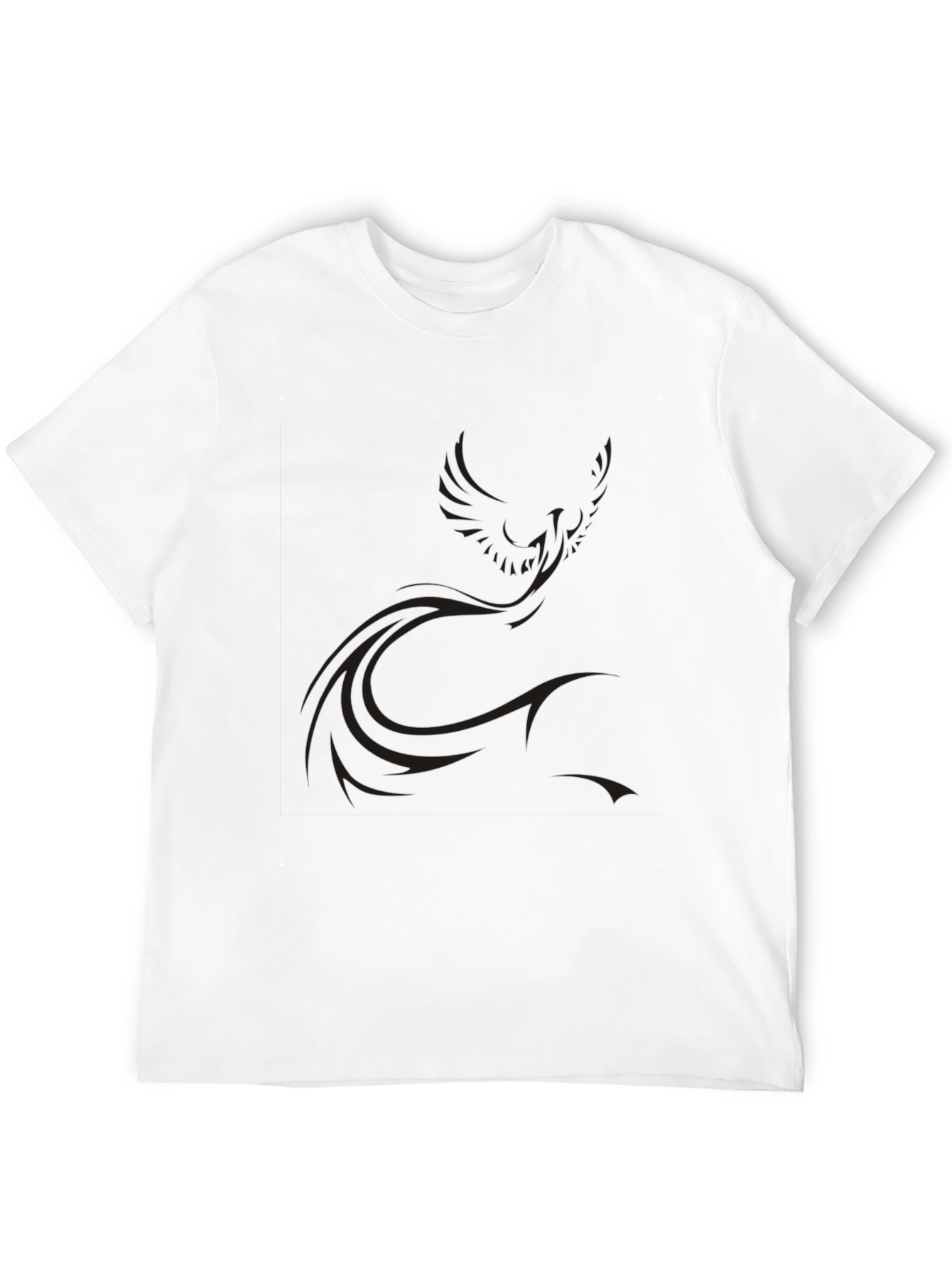 Black Men's Black Graphic Tee - Phoenix Design view 12