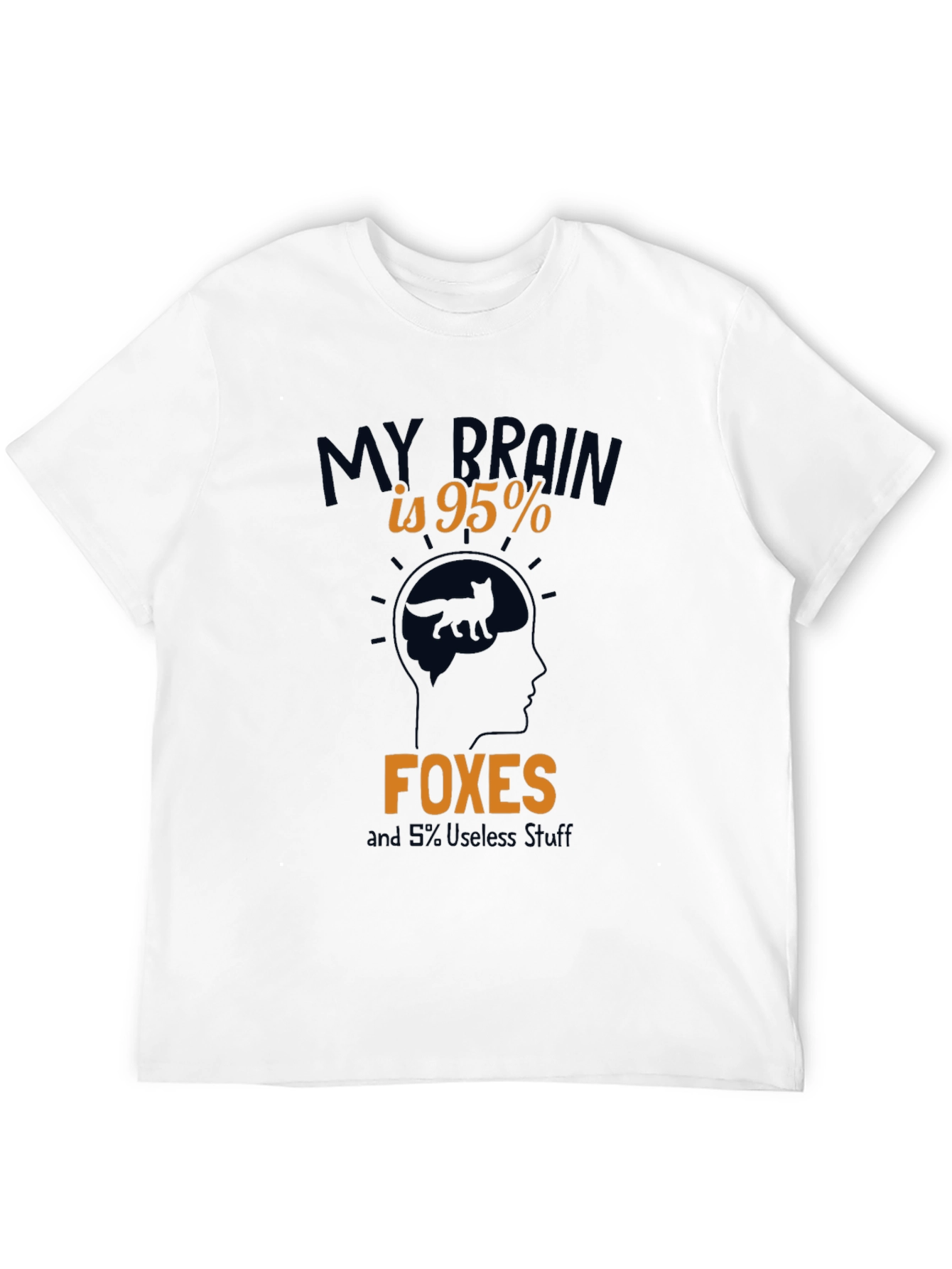 Black My Brain is 95% Foxes Funny Men's Graphic T-Shirt view 12