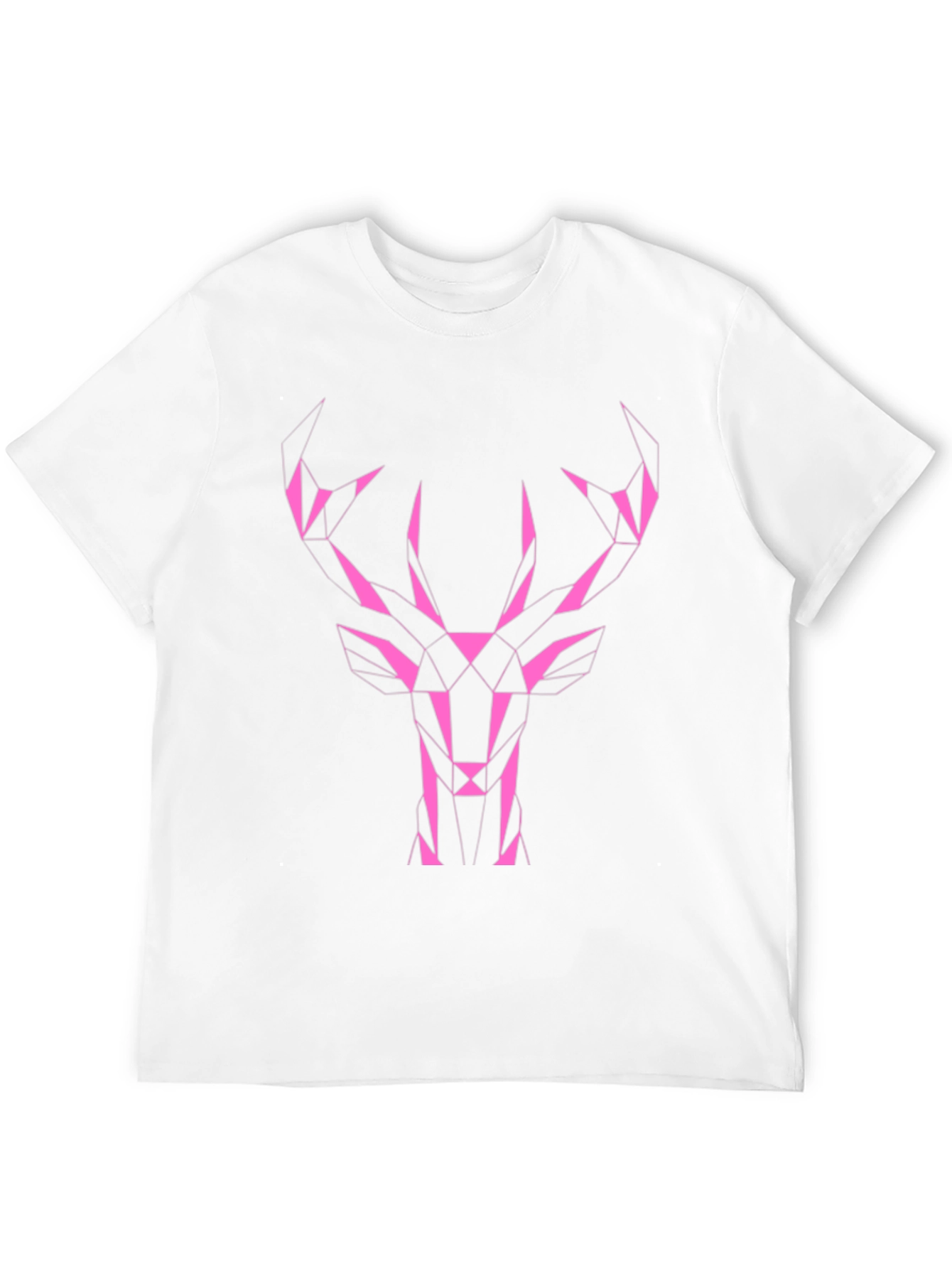Black Geometric Deer Graphic Tee - Black Cotton view 12