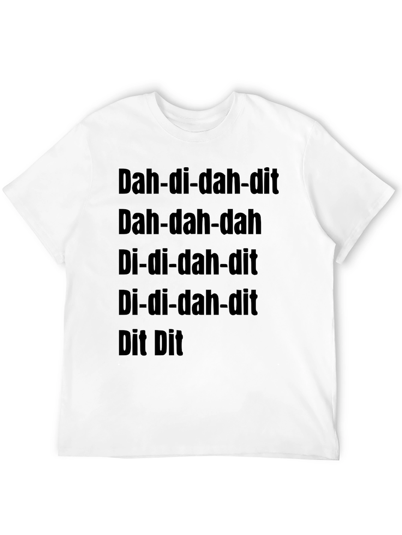 Black Morse Code Inspired Graphic Tee - Dah-di-dah-dit view 12