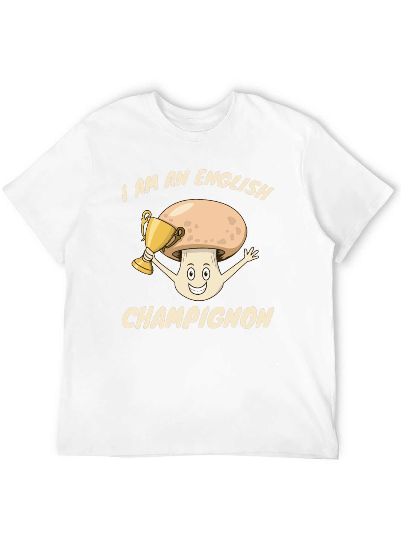 Black English Champignon T-Shirt - Funny Mushroom Pun Tee view 12