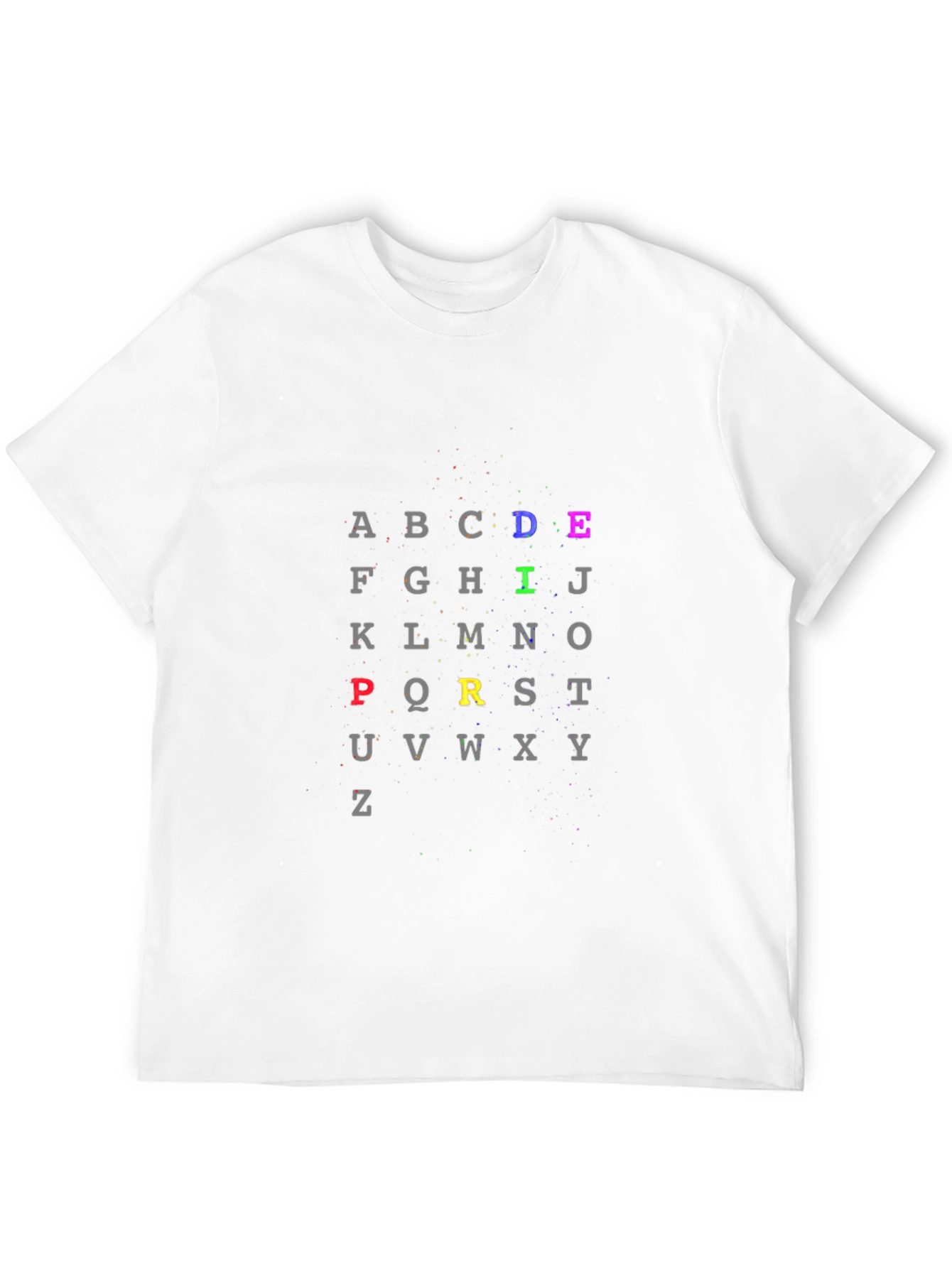 Black Alphabet Colorful T-Shirt - Casual Tee view 12