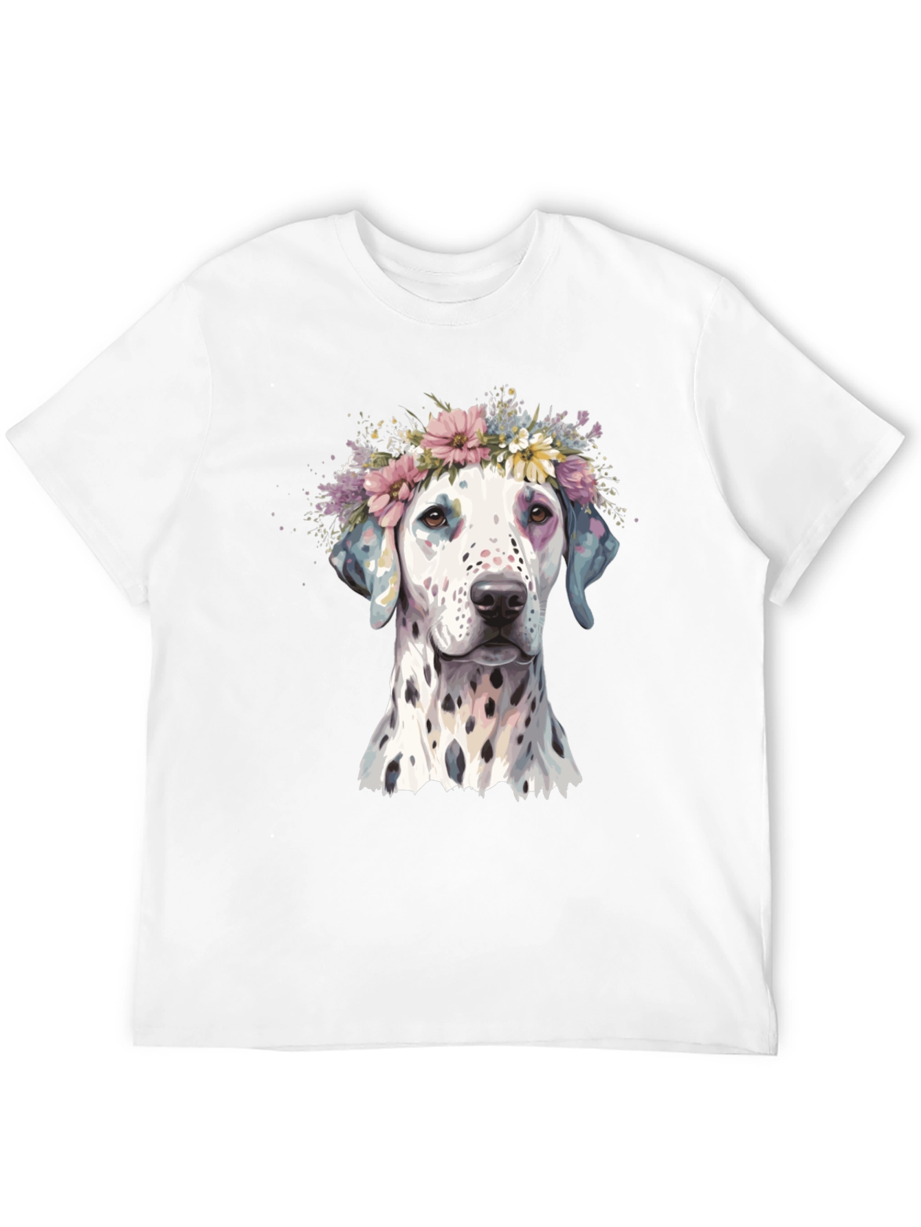 Black Dog Flower Crown Graphic T-Shirt view 12