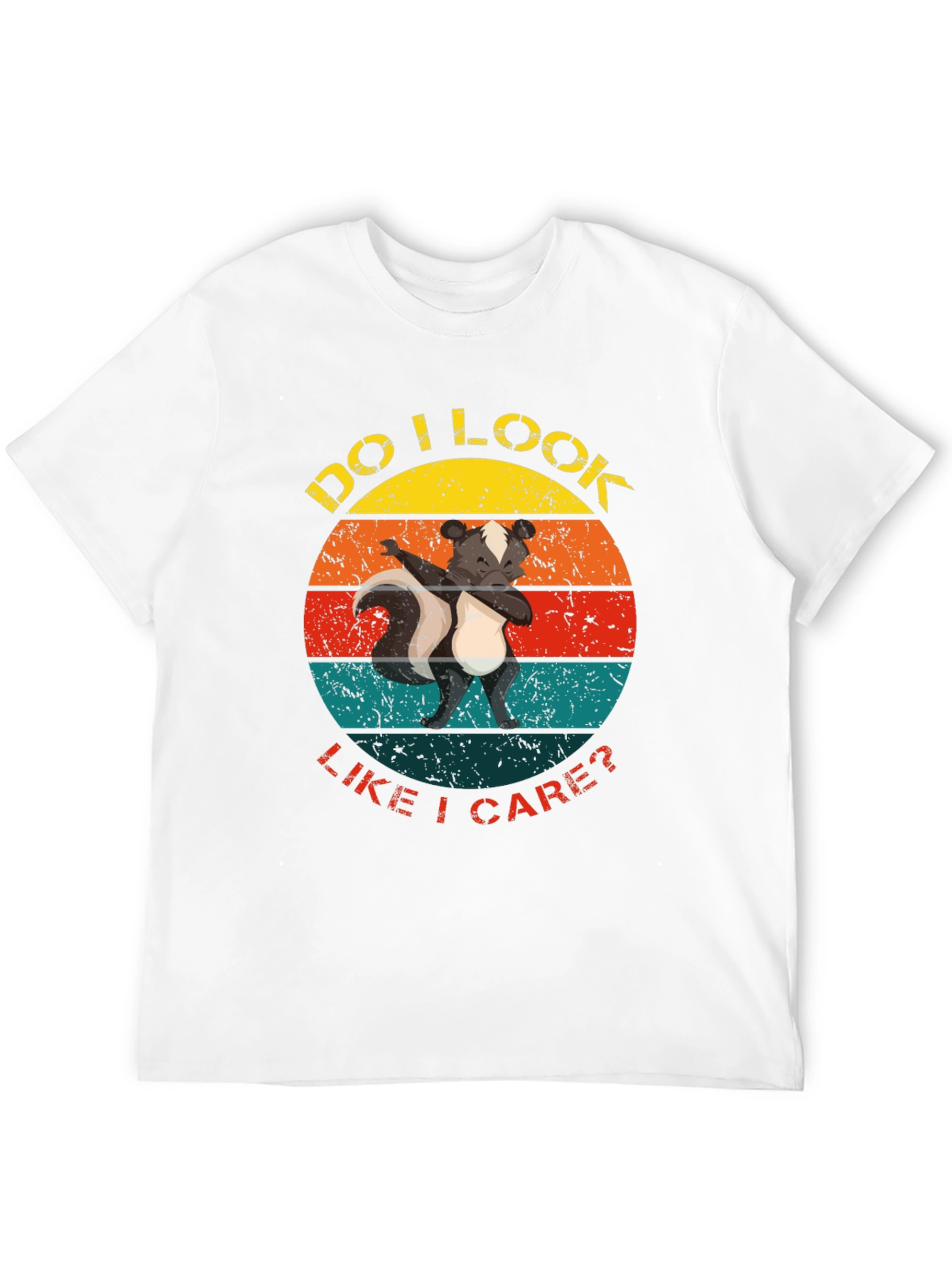 Black Skunk Dab Funny T-Shirt Retro Circle Design view 12