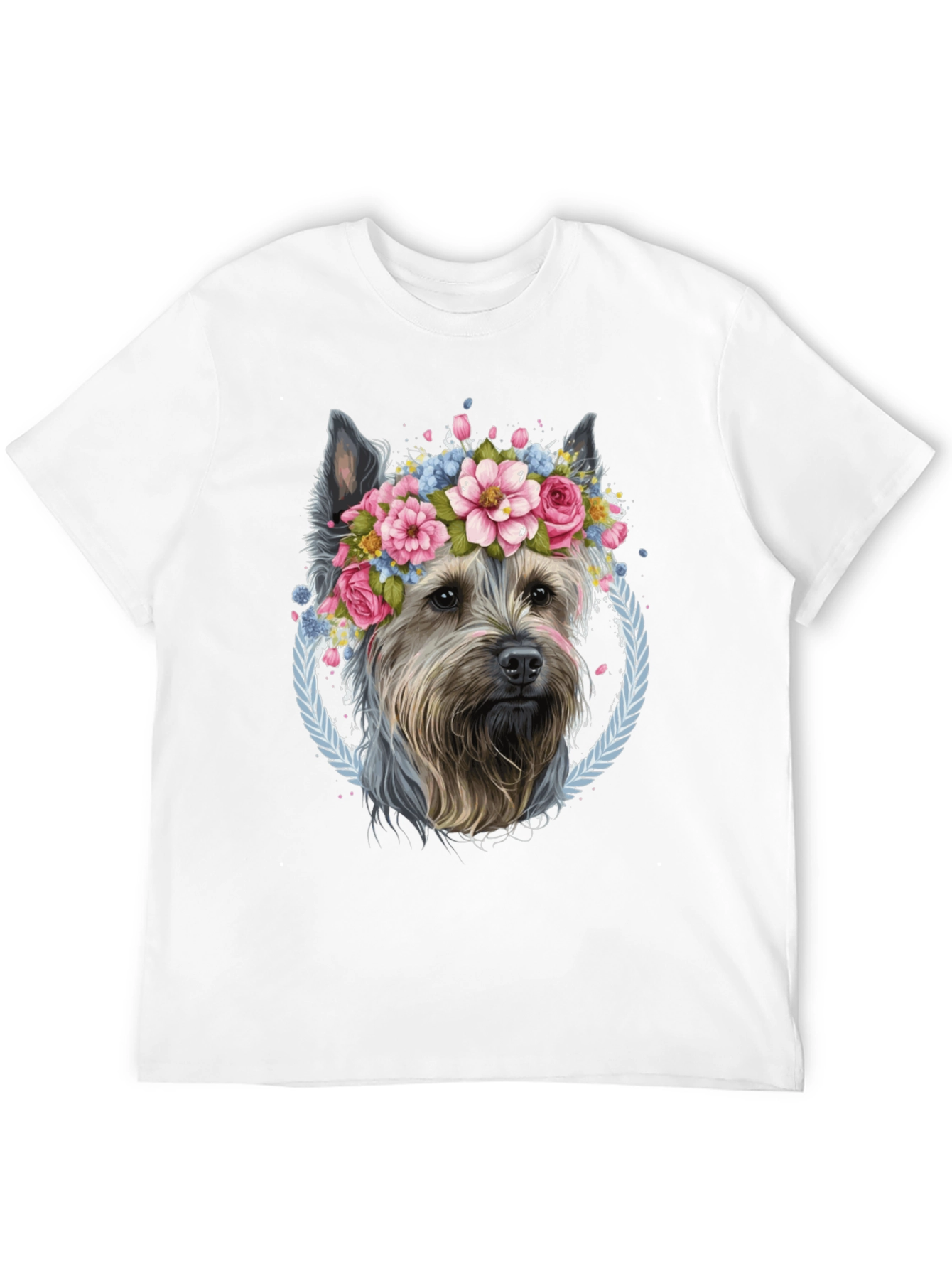Black Dog Lover T-Shirt - Floral Crown Yorkie Tee view 12