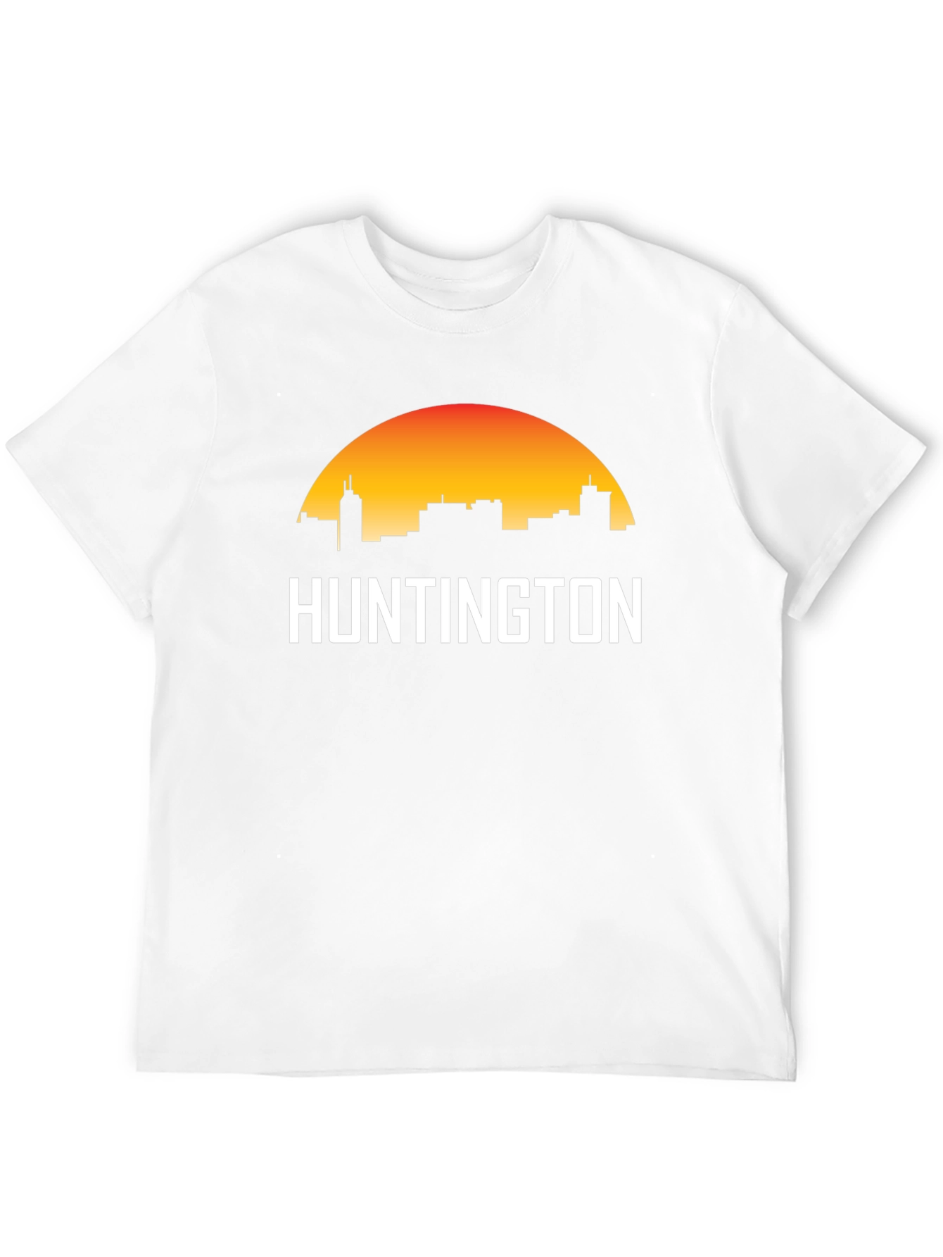 Black Huntington City Skyline T-Shirt - Sunset Graphic Tee view 12