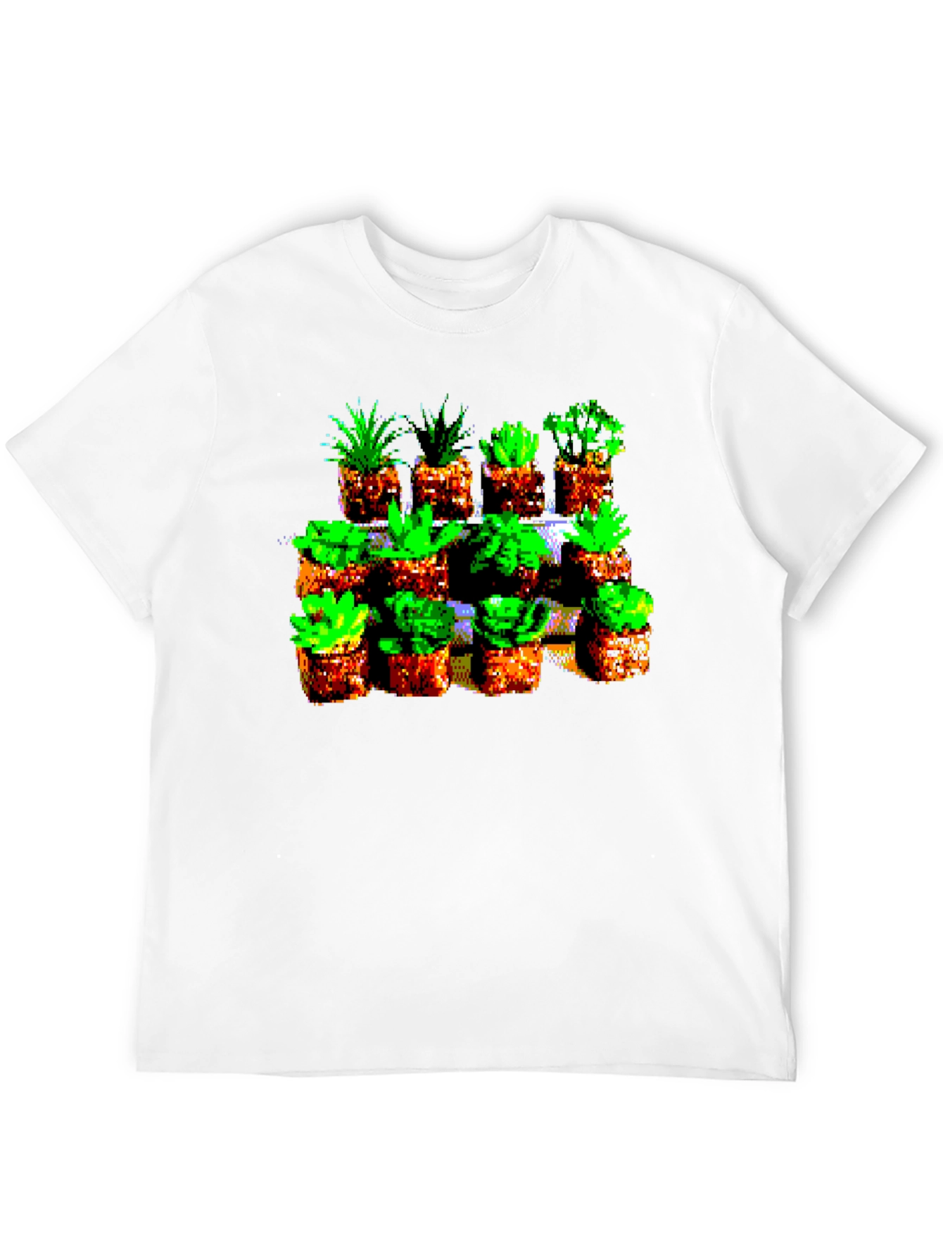 Black Pixelated Plant Lover Tee - Retro 8-Bit Style view 12