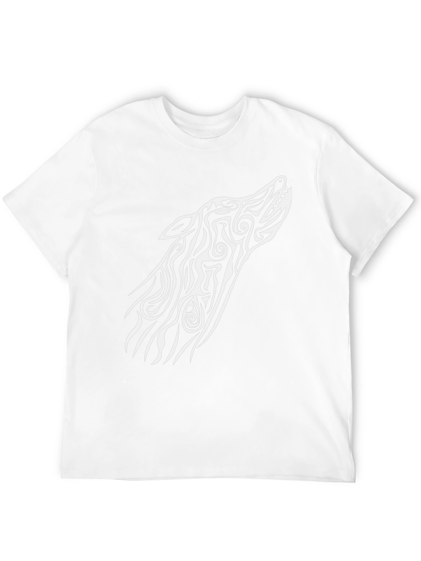 Black Tribal Wolf Graphic Tee - Black Cotton Blend view 12