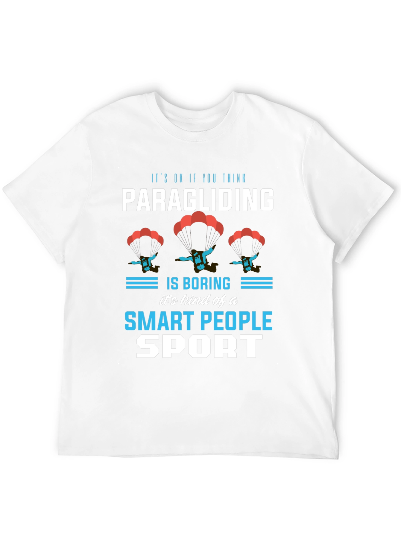 Black Paragliding Smart People Sport T-Shirt view 12