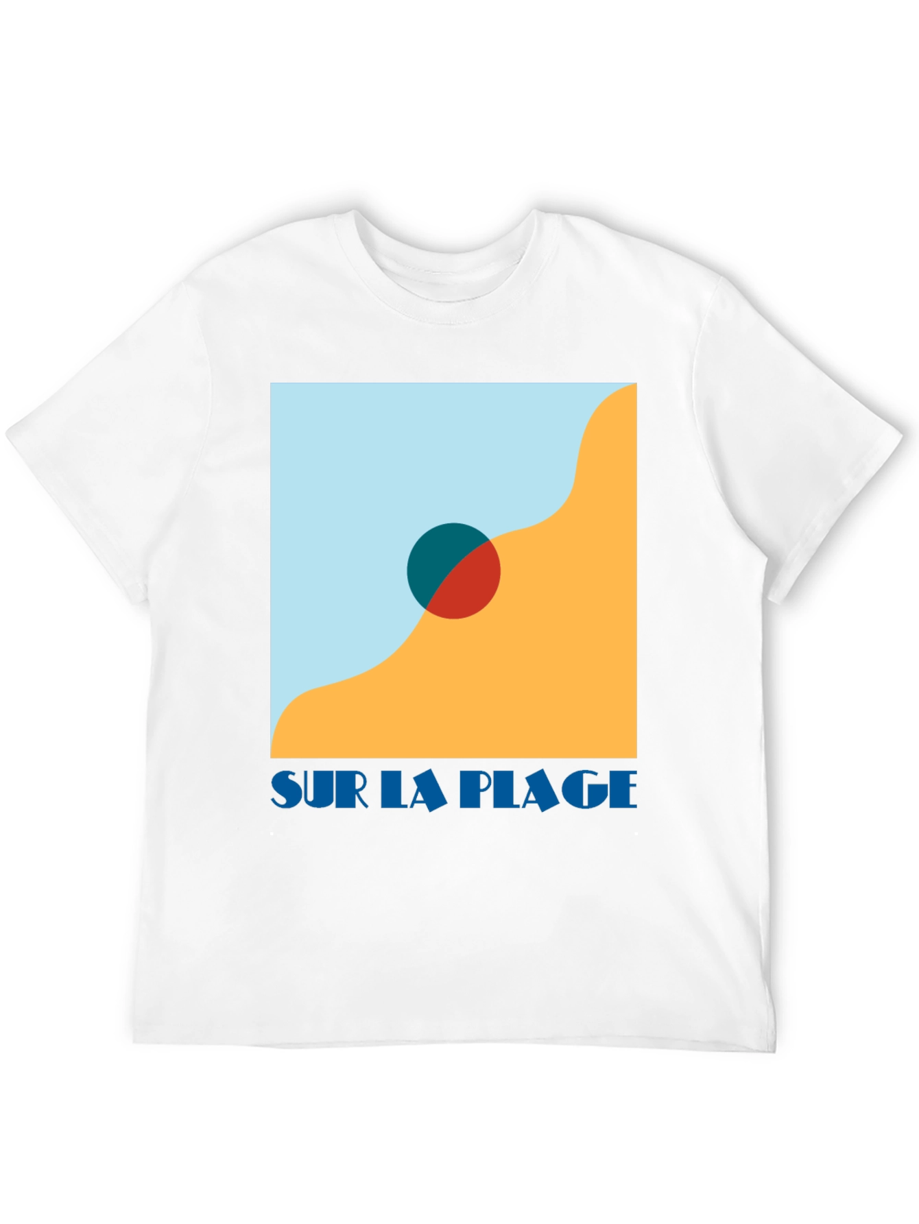 Black Sur La Plage Graphic Tee - Black Cotton T-Shirt view 12