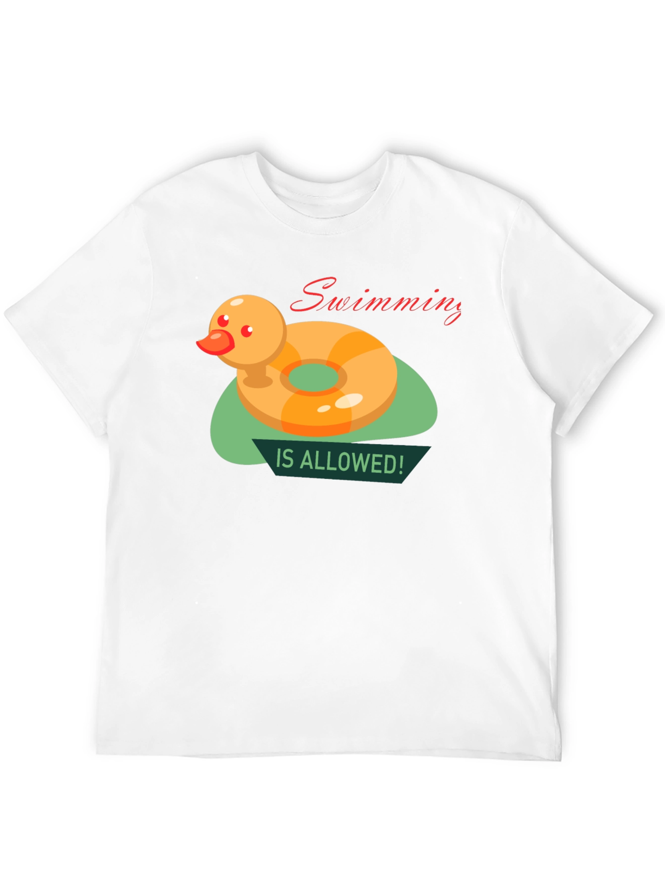 Black Funny Duck Swimming T-Shirt view 12
