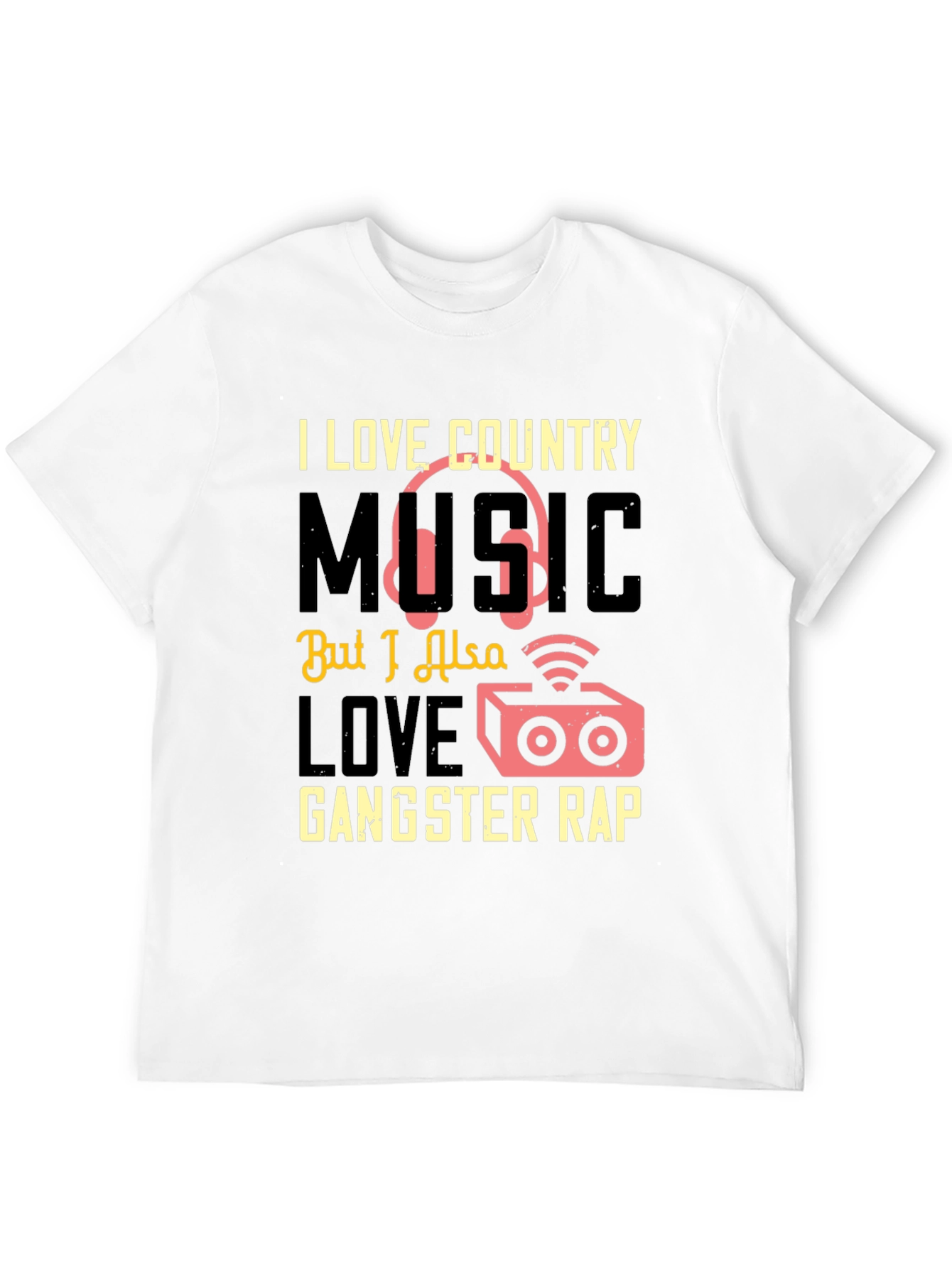 Black Country Music & Gangster Rap Graphic T-Shirt view 12