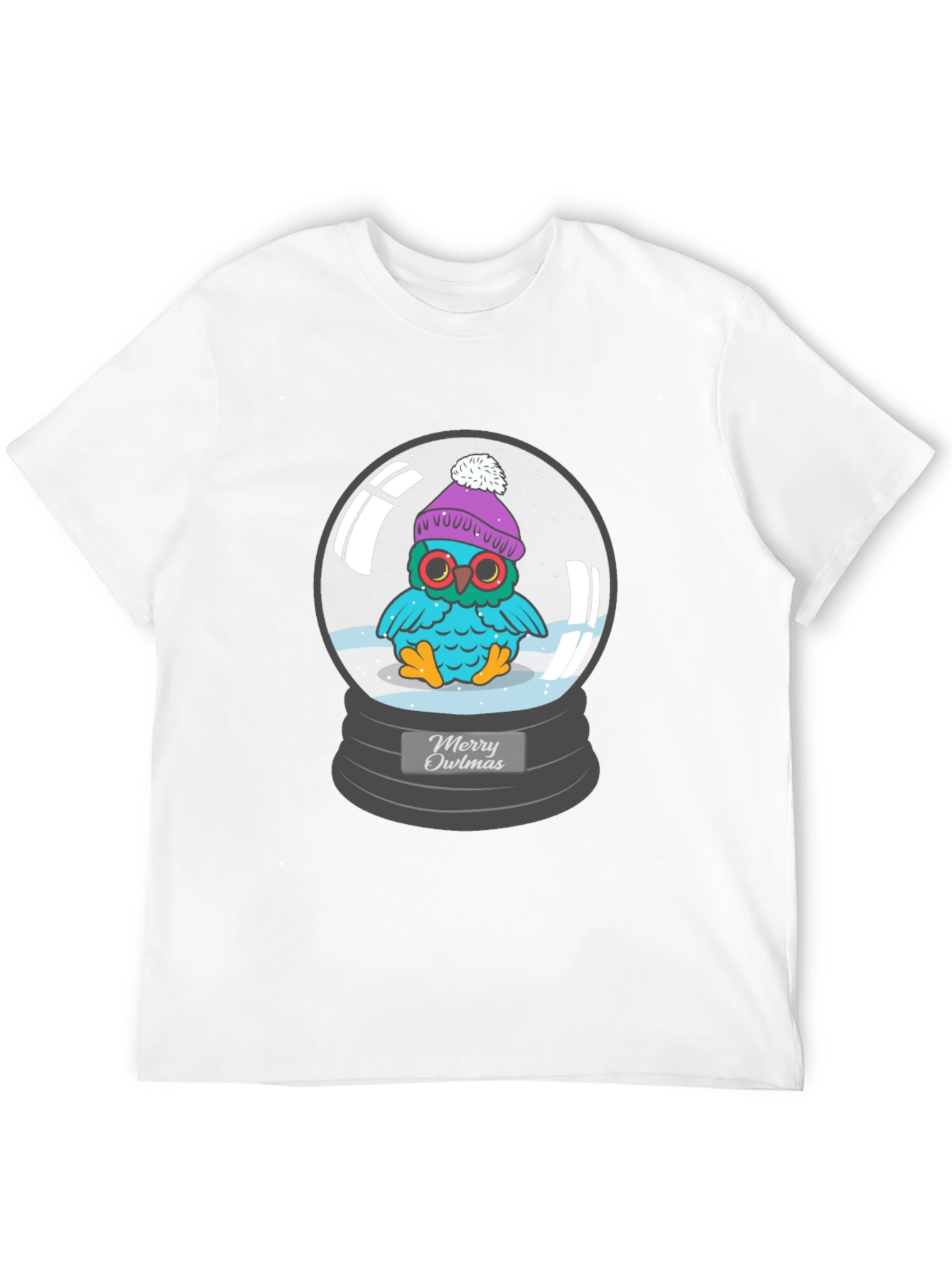 Black Merry Owlmas T-Shirt view 12