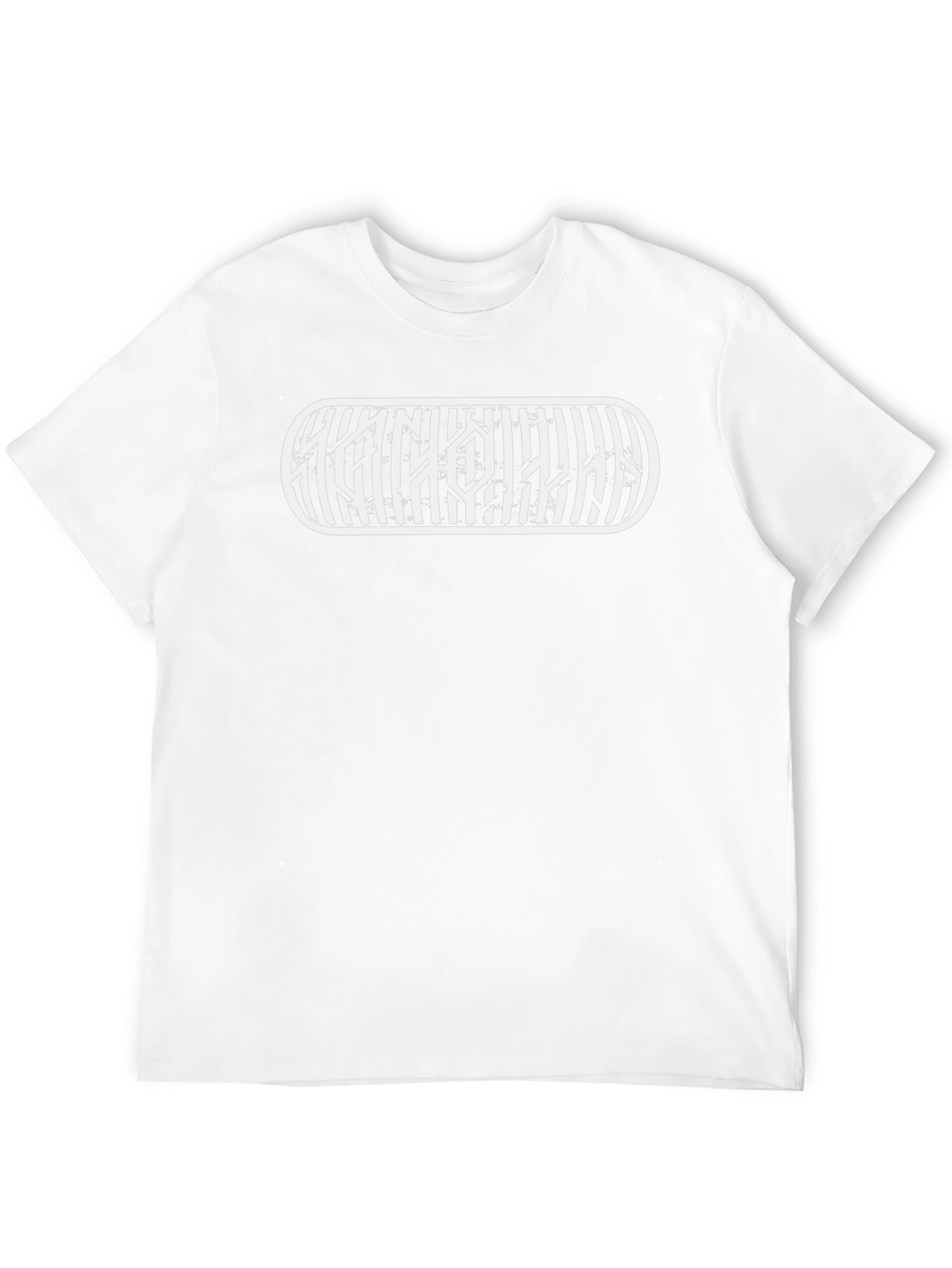 Black Graphic Tee - Distressed Stripe Design - 12