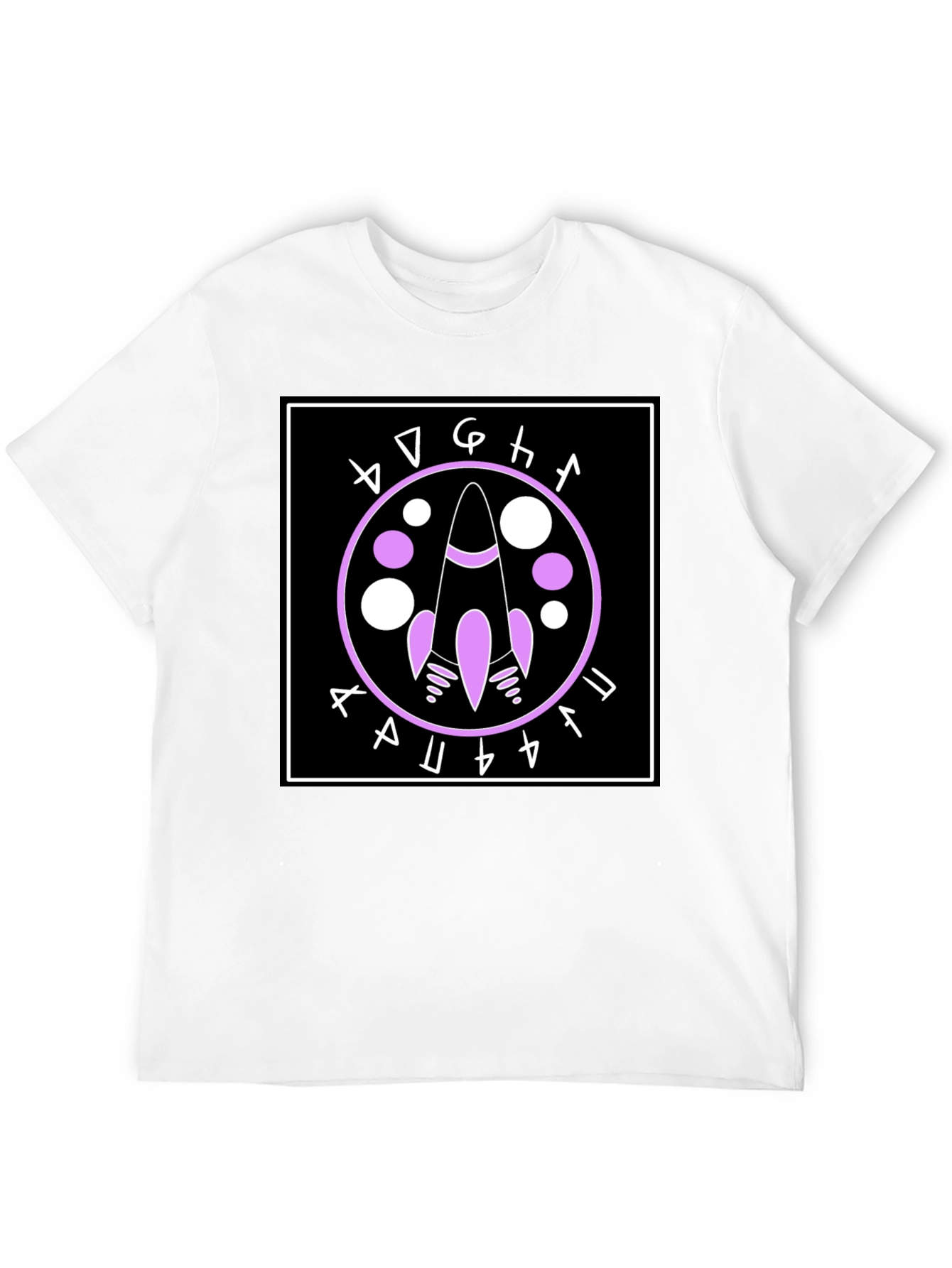 Black Rocket Symbol Graphic Tee - Black Cotton Casual Shirt view 12