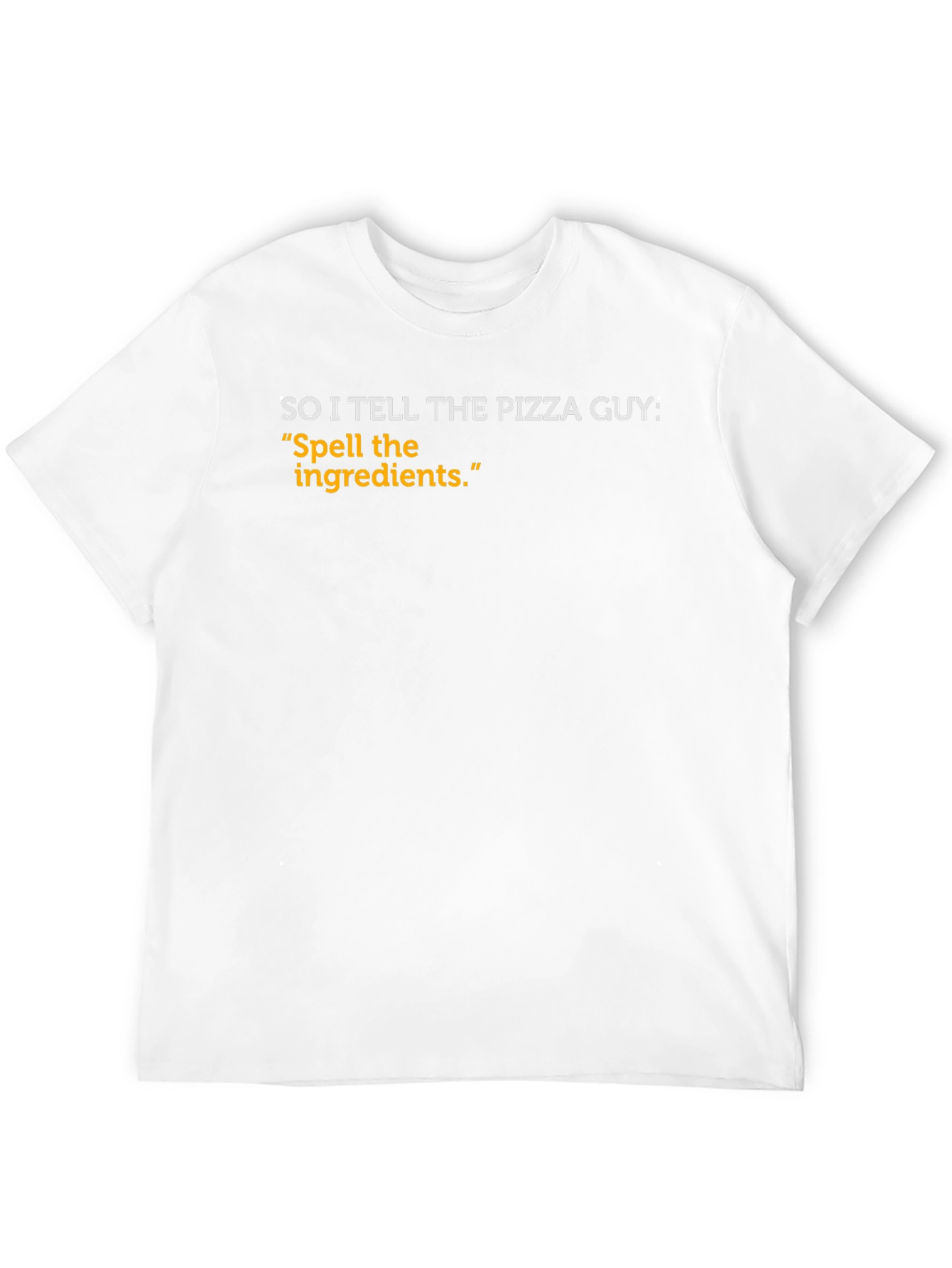 Black Spell the Ingredients Funny Pizza T-Shirt view 12