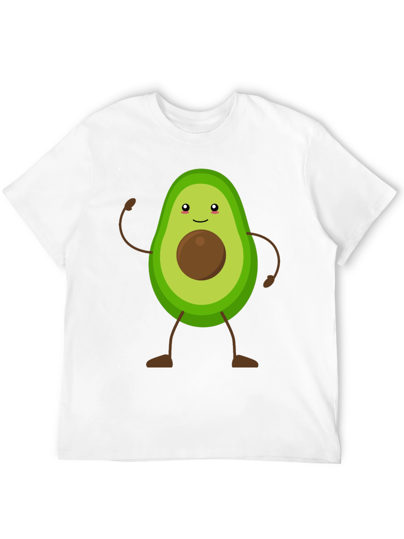 Avocado Cartoon Graphic T-Shirt - Black Casual Tee - 12