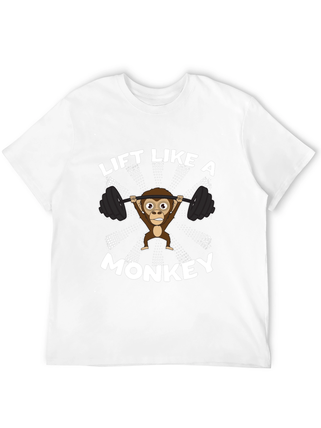 Black Lift Like a Monkey T-Shirt - Funny Gym Workout Tee view 12