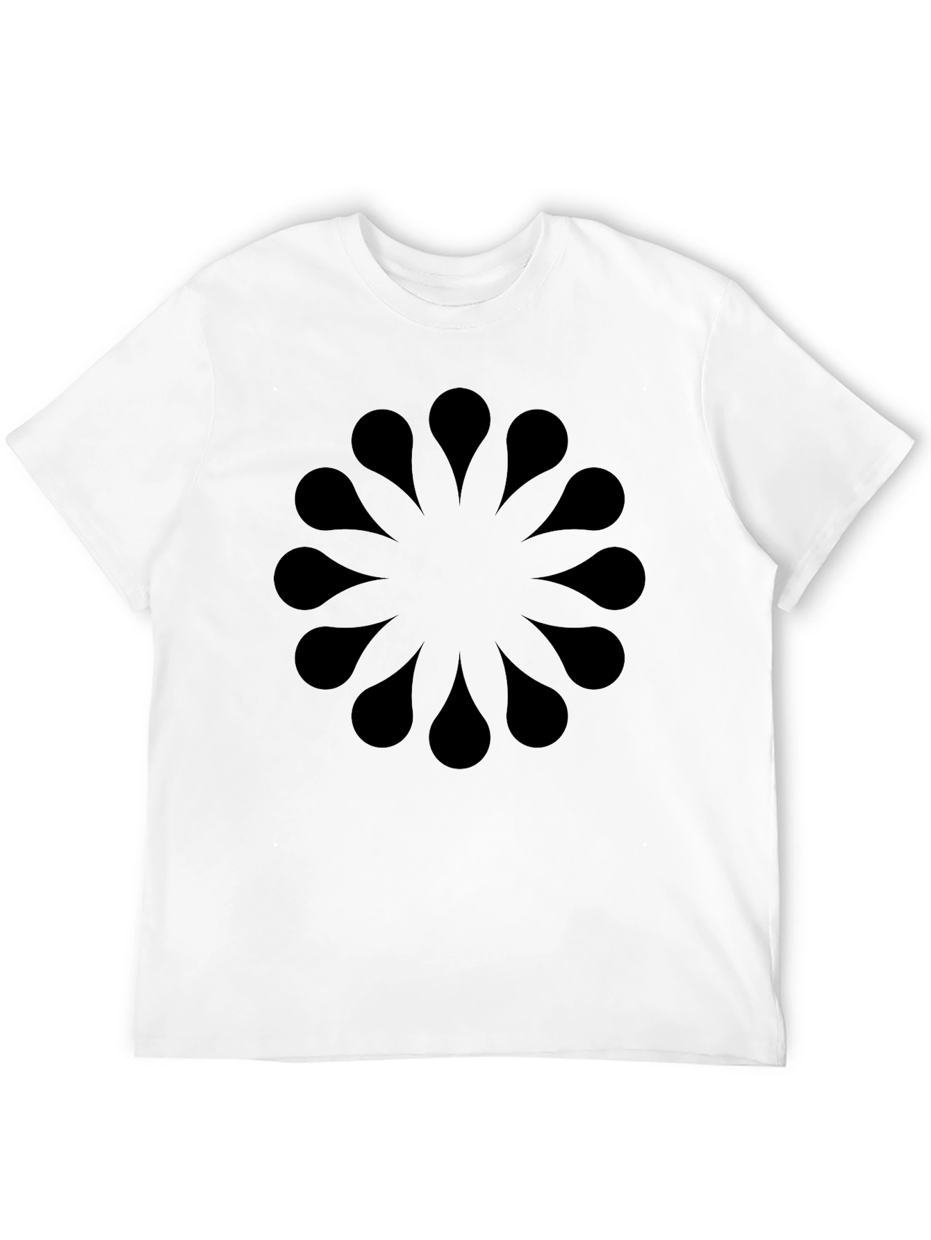 Black Abstract Floral Pattern Black T-Shirt view 12