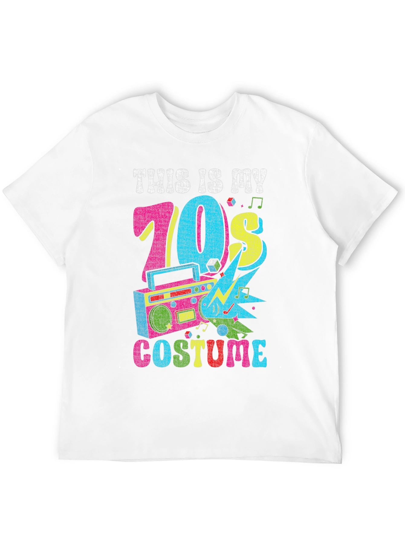 Black Retro 70s Costume T-Shirt view 12