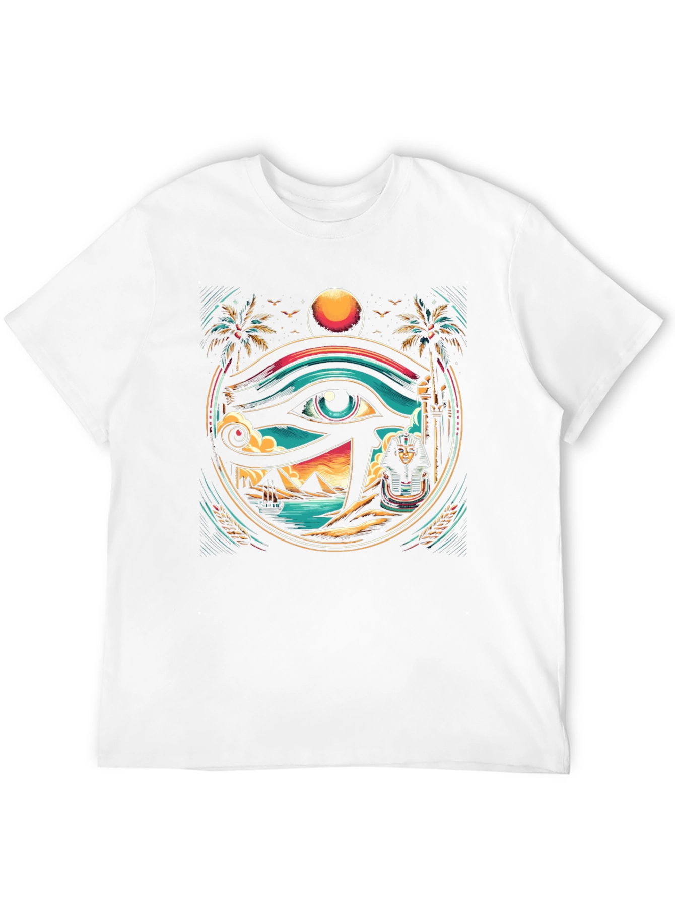 Black Egyptian Eye Graphic Tee - Unique Print Shirt view 12