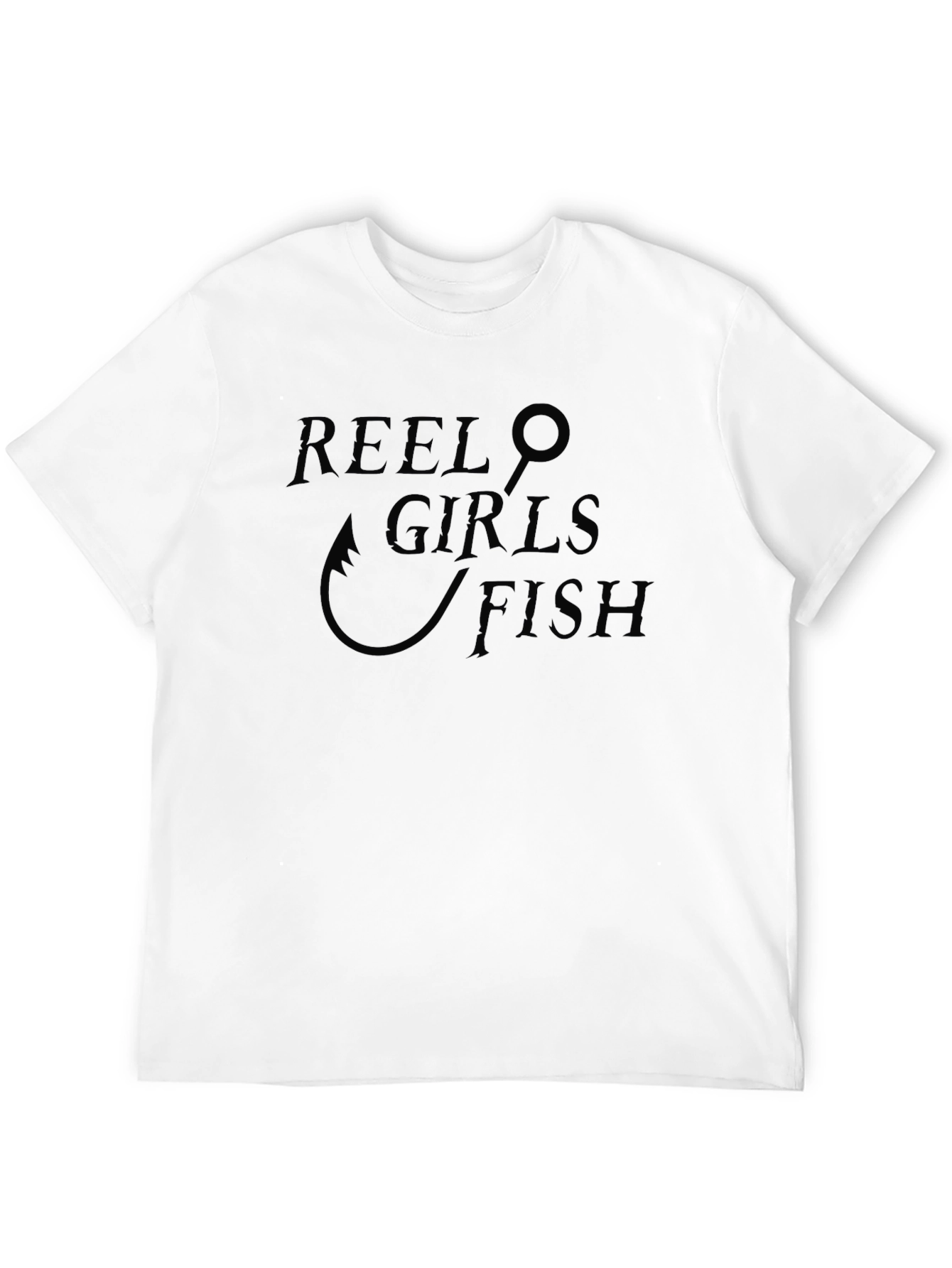 Black Reel Girls Fish T-Shirt - Black Cotton Tee view 12