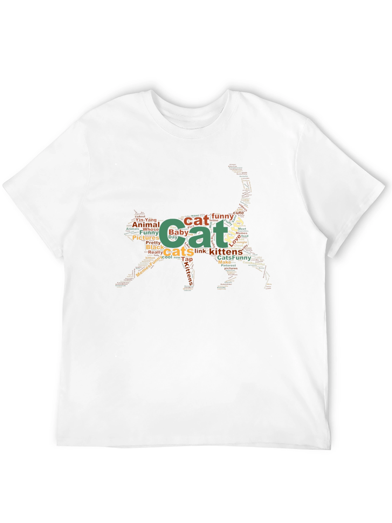 Black Cat Word Art Tee - Black Unisex T-Shirt view 12