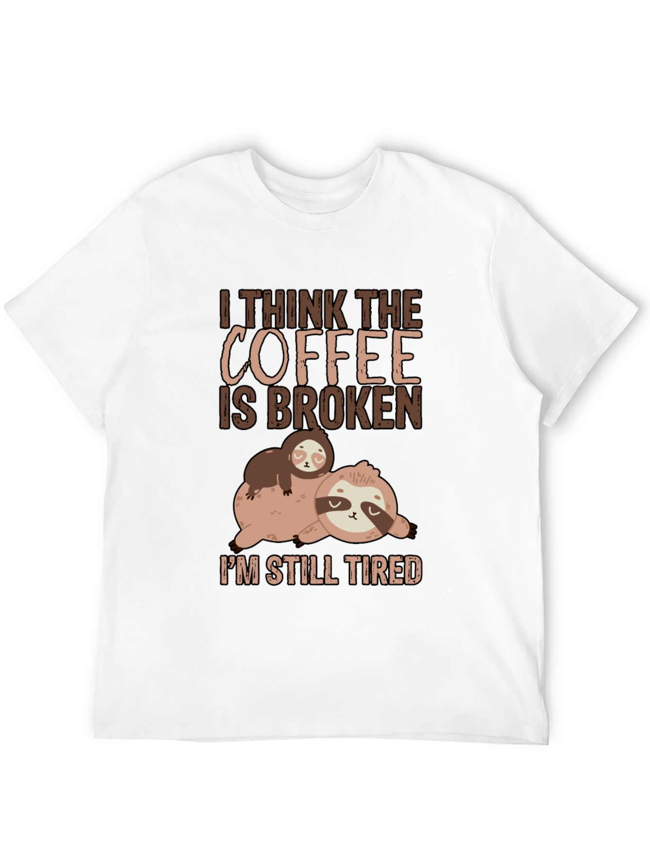 Black Coffee Broken Sloth Graphic Tee view 12