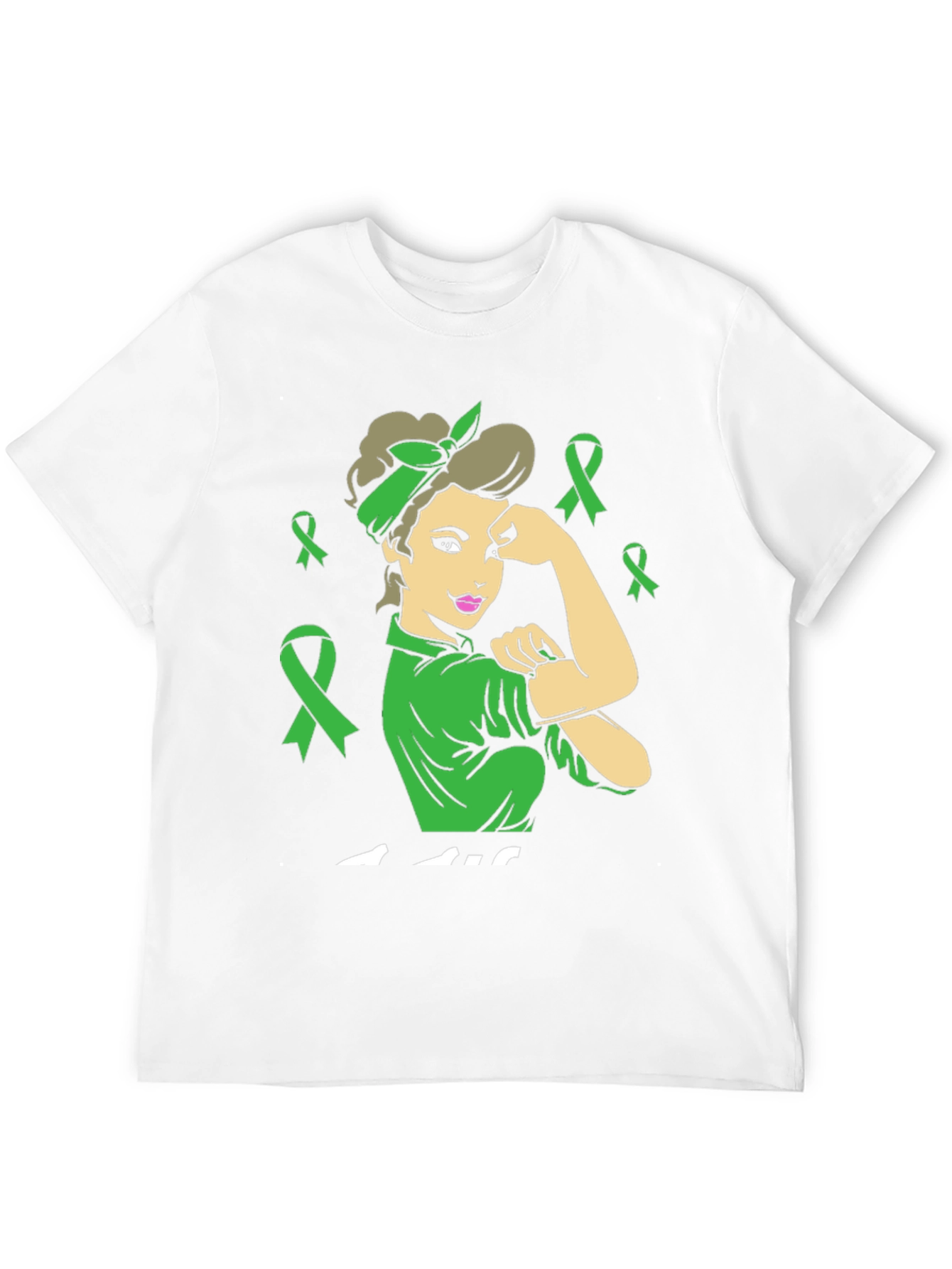 Black Empowered Woman Green Ribbon T-Shirt view 12
