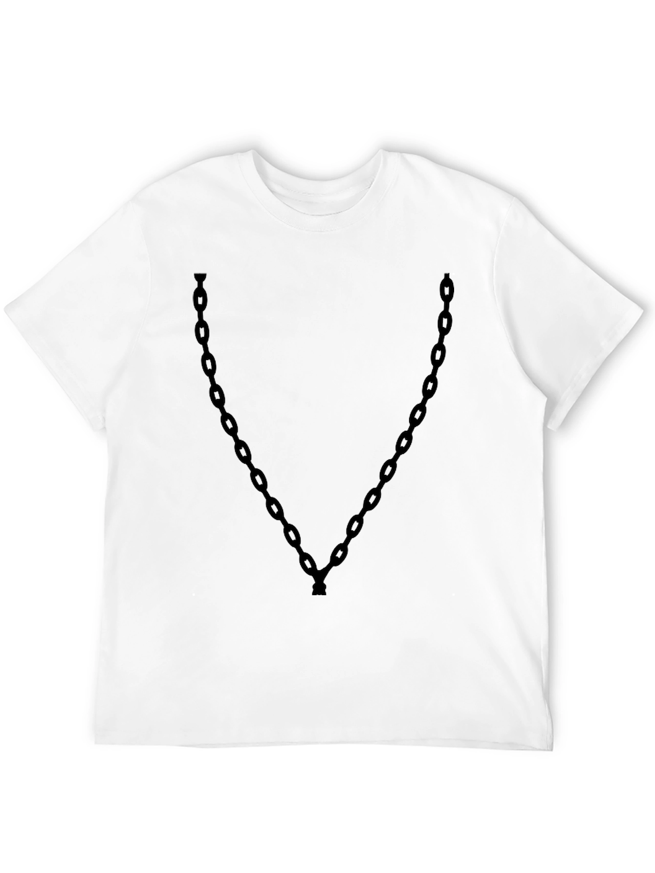 Black Men's Black Chain Graphic Tee - Casual Style view 12