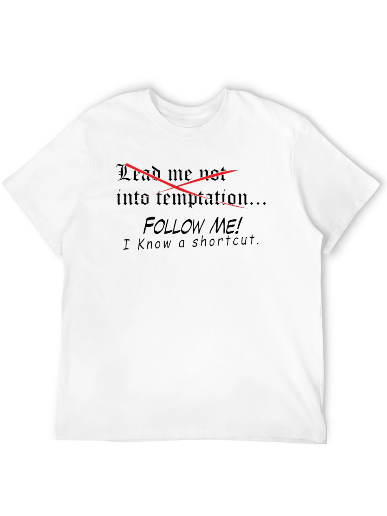 Black Follow Me Graphic T-Shirt - Funny Short Sleeve Tee view 12