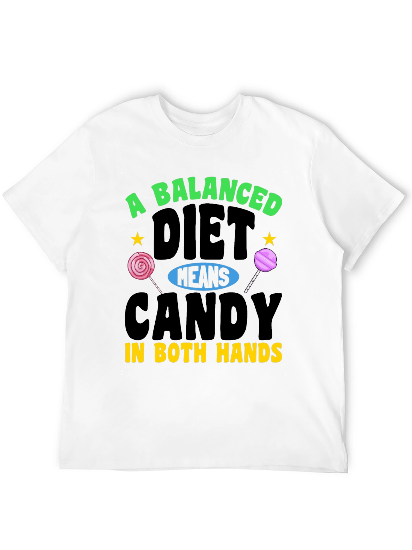 Black Balanced Diet Candy T-Shirt, Funny Graphic Tee view 12