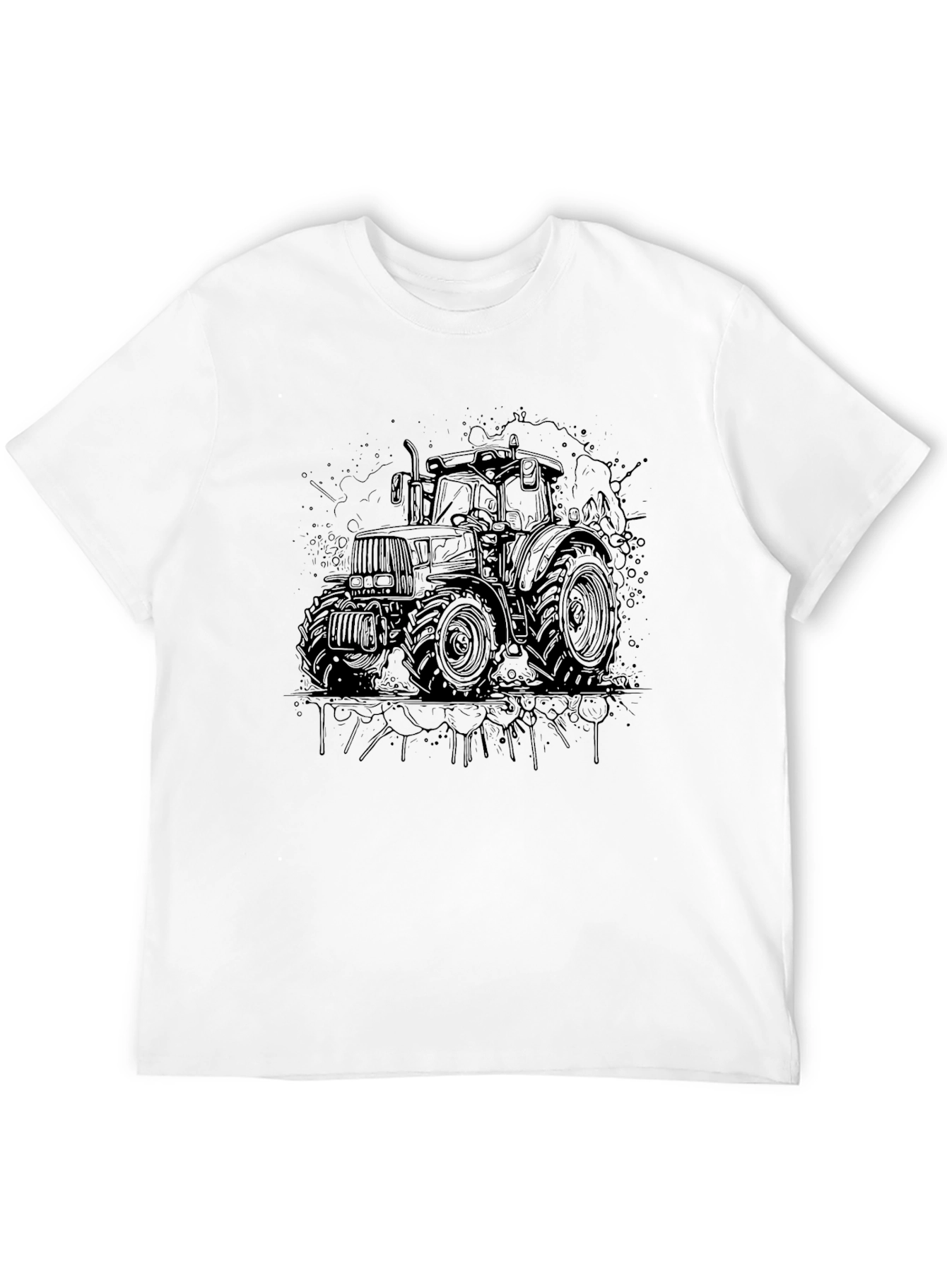 Black Black Tractor Graphic Tee - Men's Casual T-Shirt view 12