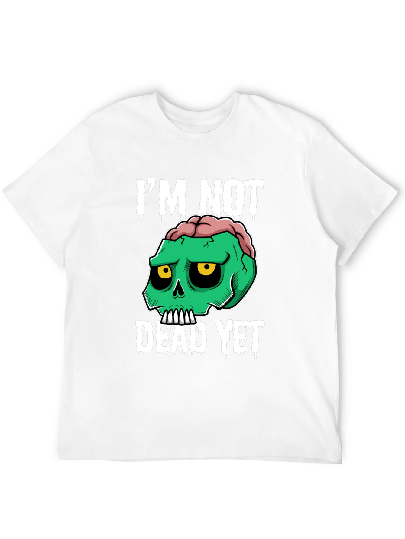 Black I'm Not Dead Yet Graphic Tee - Zombie Skull Humor view 12