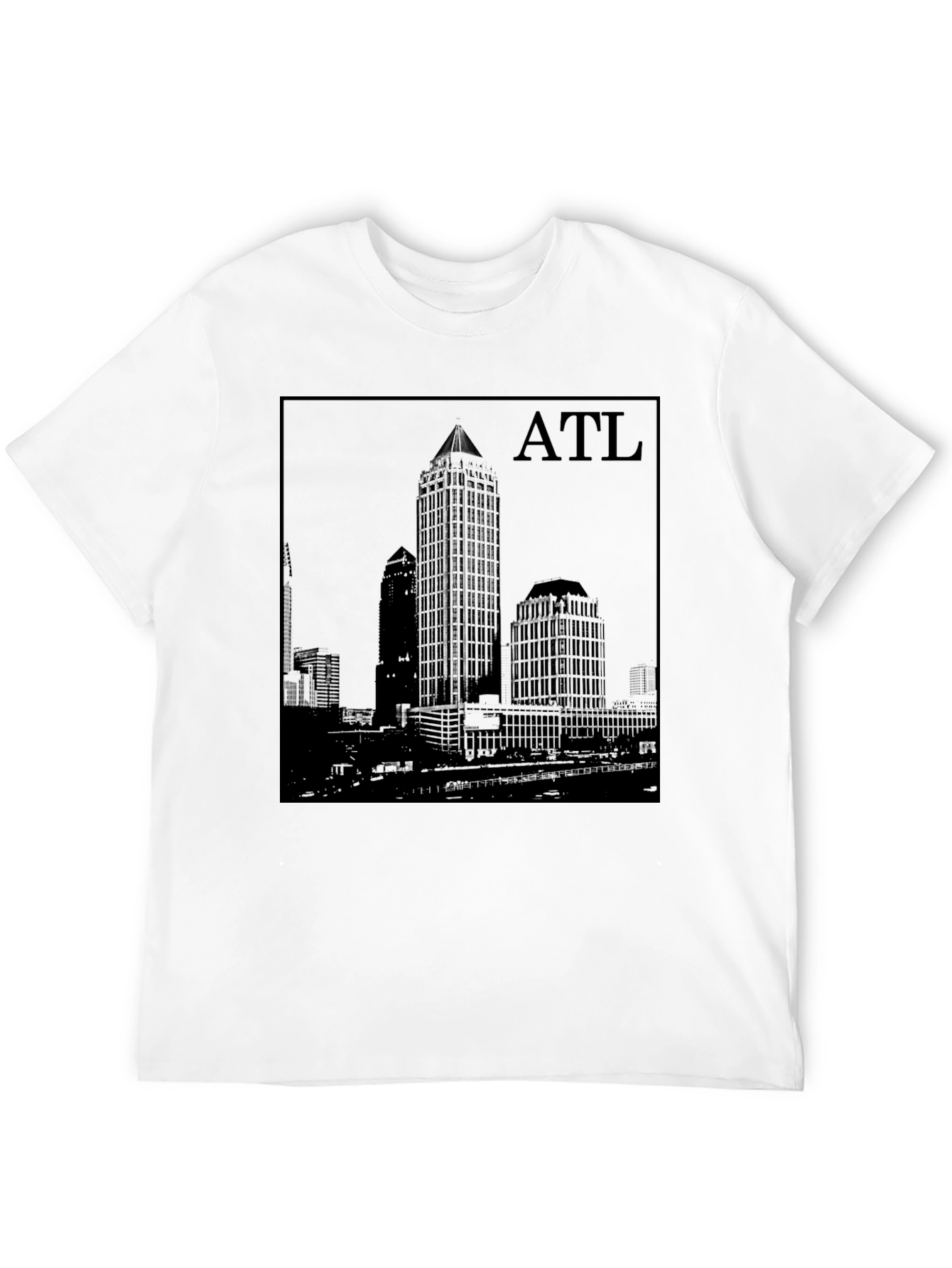 Black Atlanta Skyline Black Graphic T-Shirt view 12