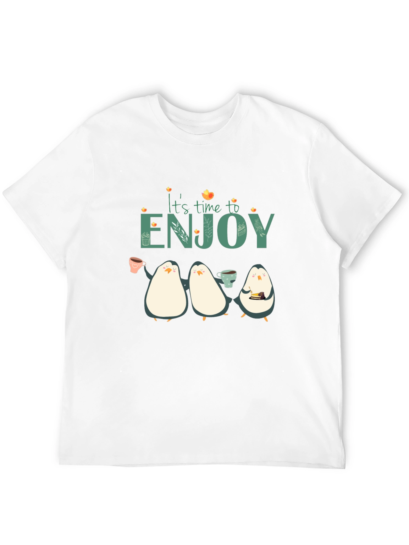 Black It's Time To Enjoy Penguin T-Shirt view 12