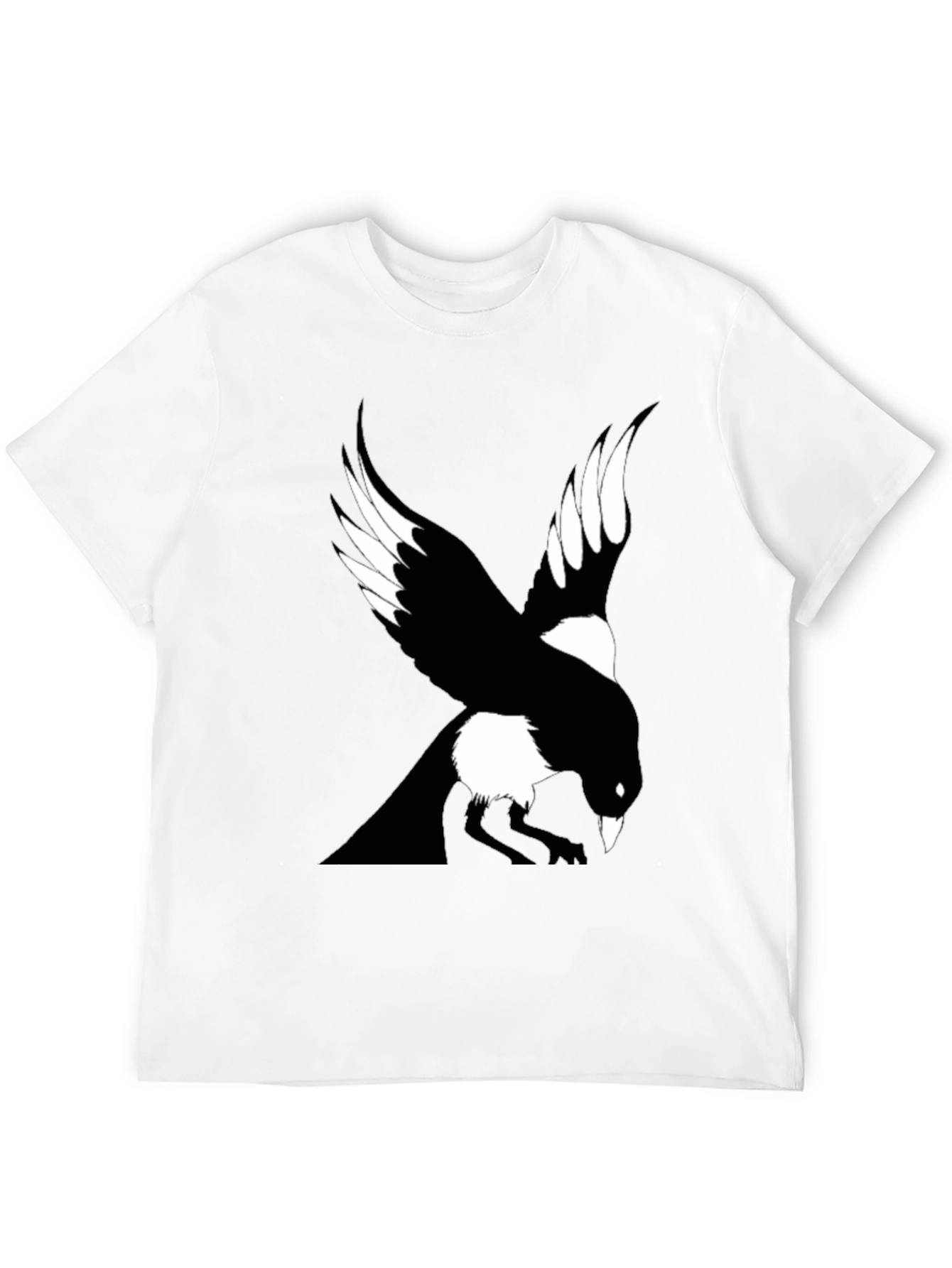Black Raven Graphic Tee - Men's Black Crew Neck T-Shirt view 12