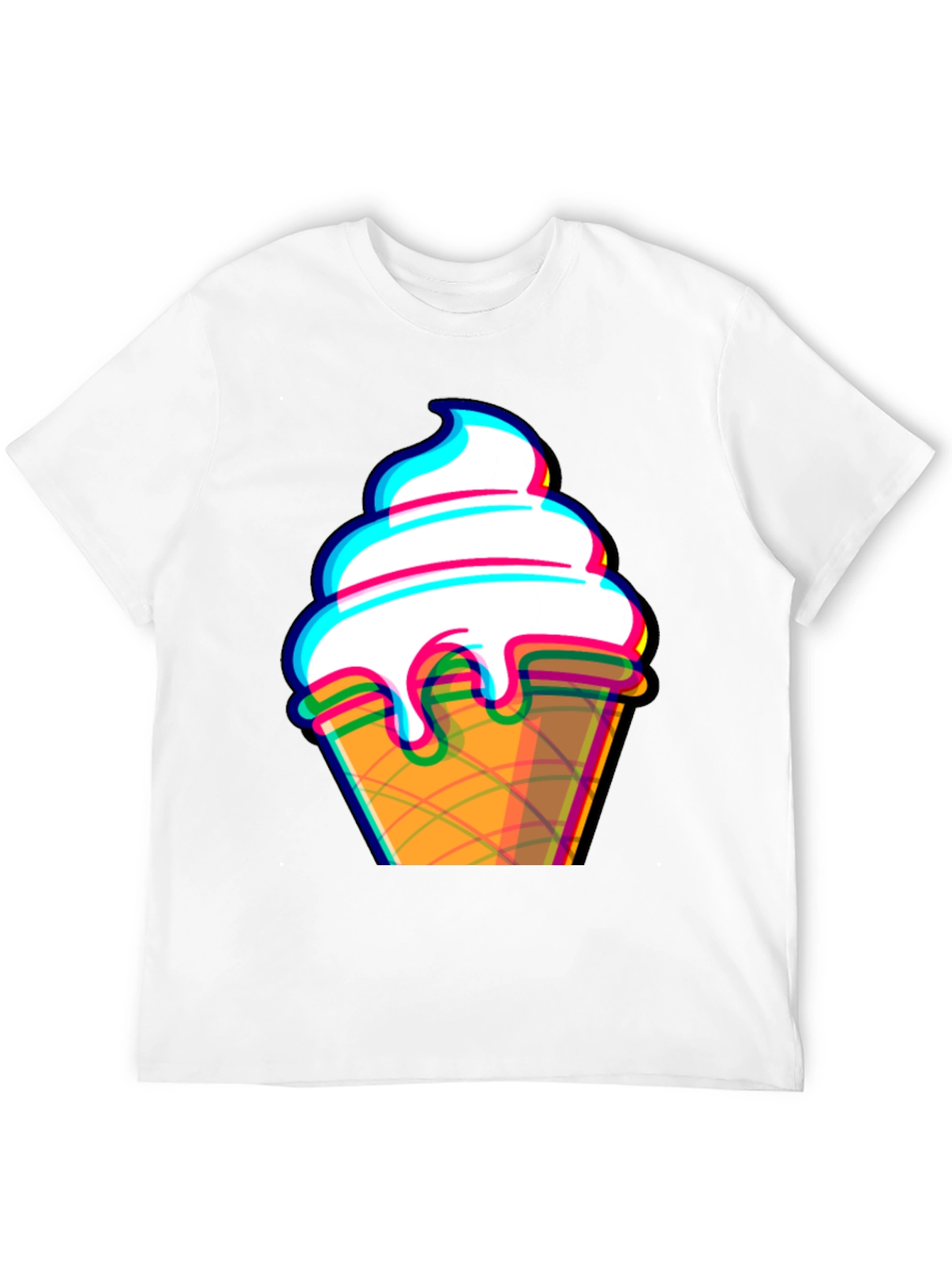 Black Ice Cream Cone Graphic Tee - Black Cotton T-Shirt view 12
