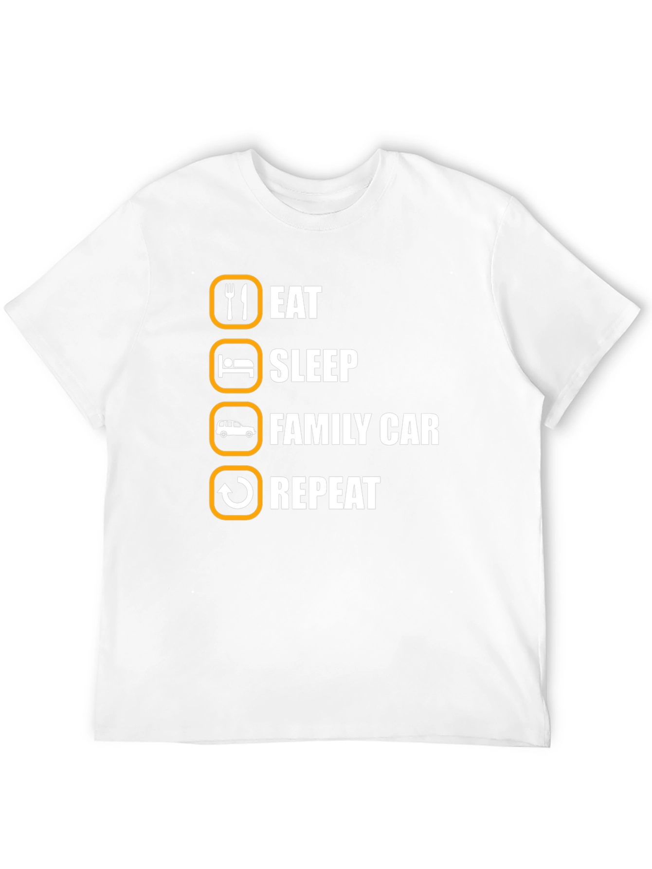 Black Eat Sleep Family Car Repeat T-Shirt view 12