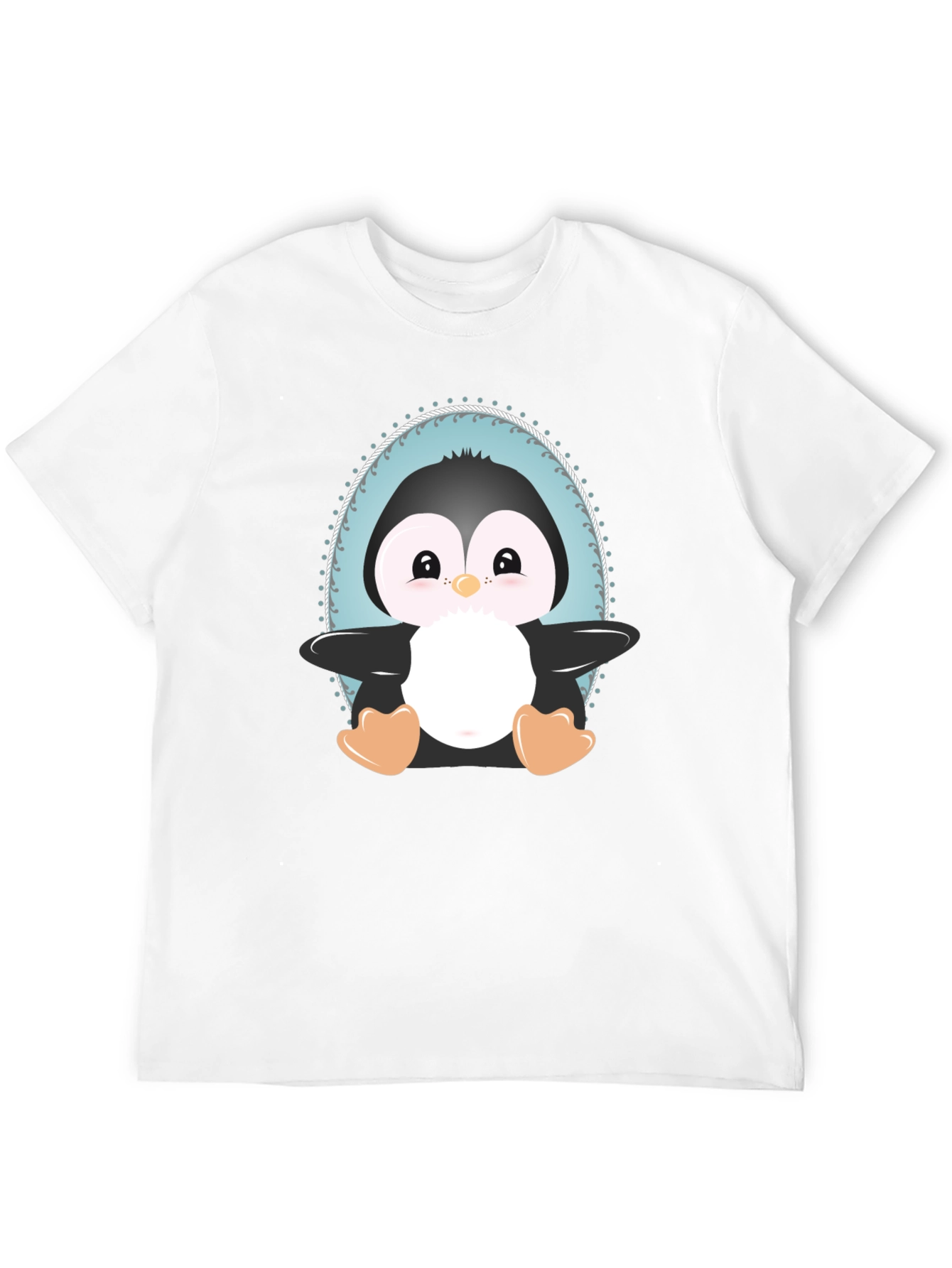 Black Cute Penguin Graphic Tee - Unisex Black T-Shirt view 12