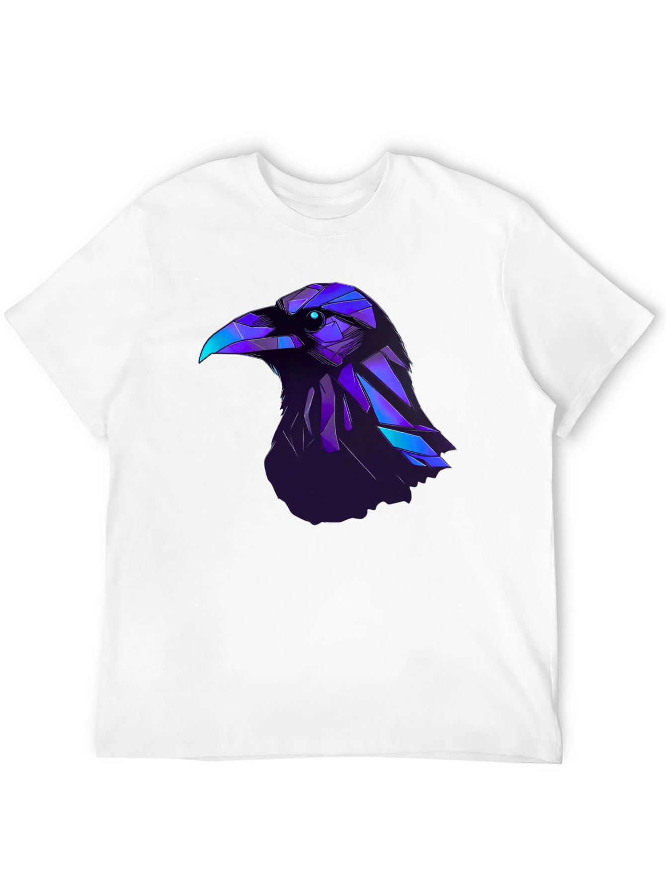 Black Raven Graphic T-Shirt - Modern Geometric Bird Design view 12