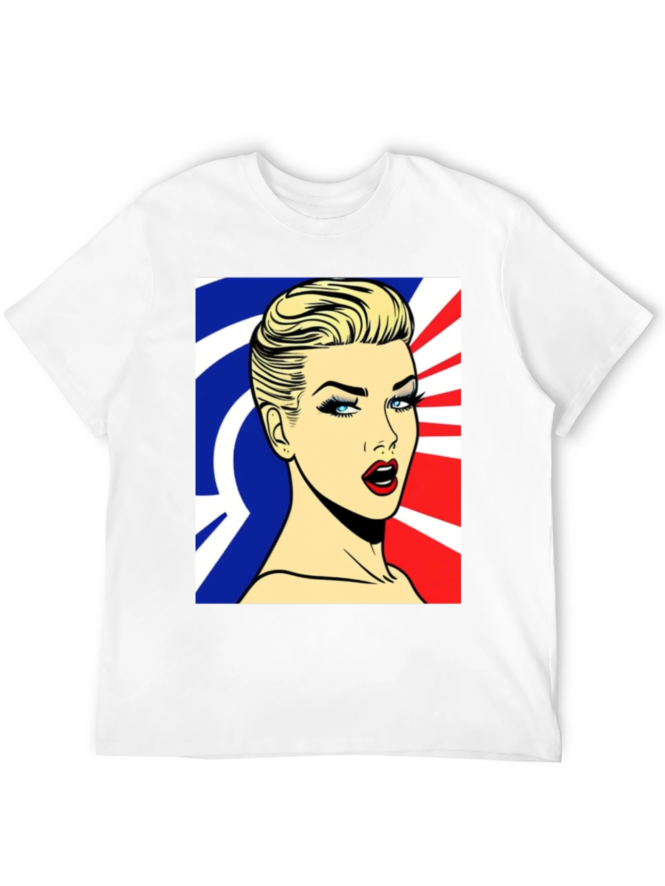 Black Pop Art Woman Graphic Print Black T-Shirt view 12