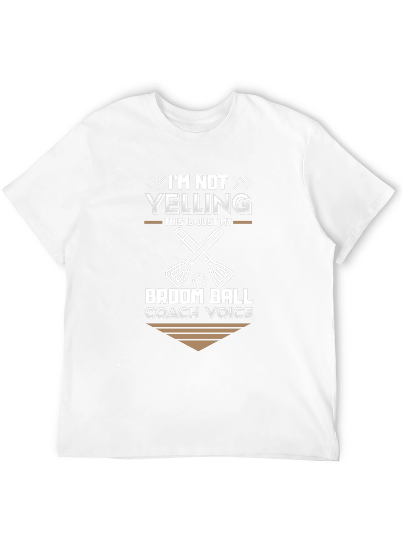 Black Broom Ball Coach T-Shirt - "I'm Not Yelling" view 12