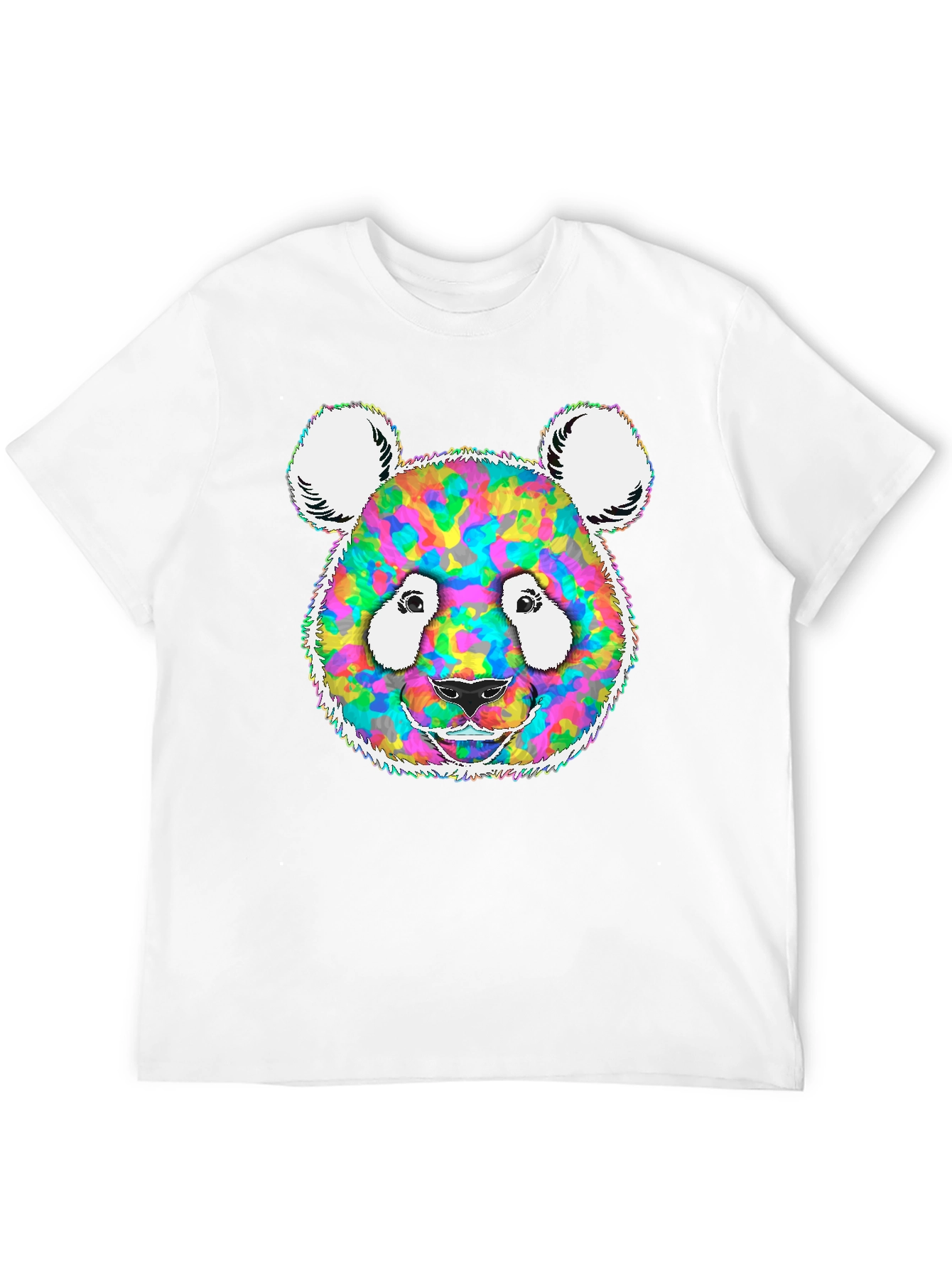 Black Colorful Panda Graphic Tee - Unique Design view 12