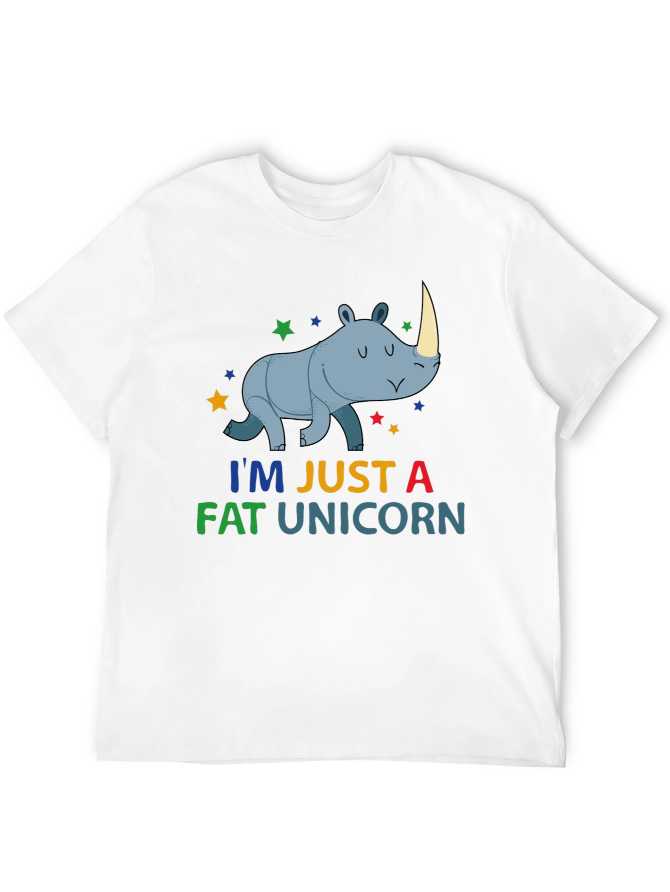 Black Funny Fat Unicorn Rhino Graphic T-Shirt view 12