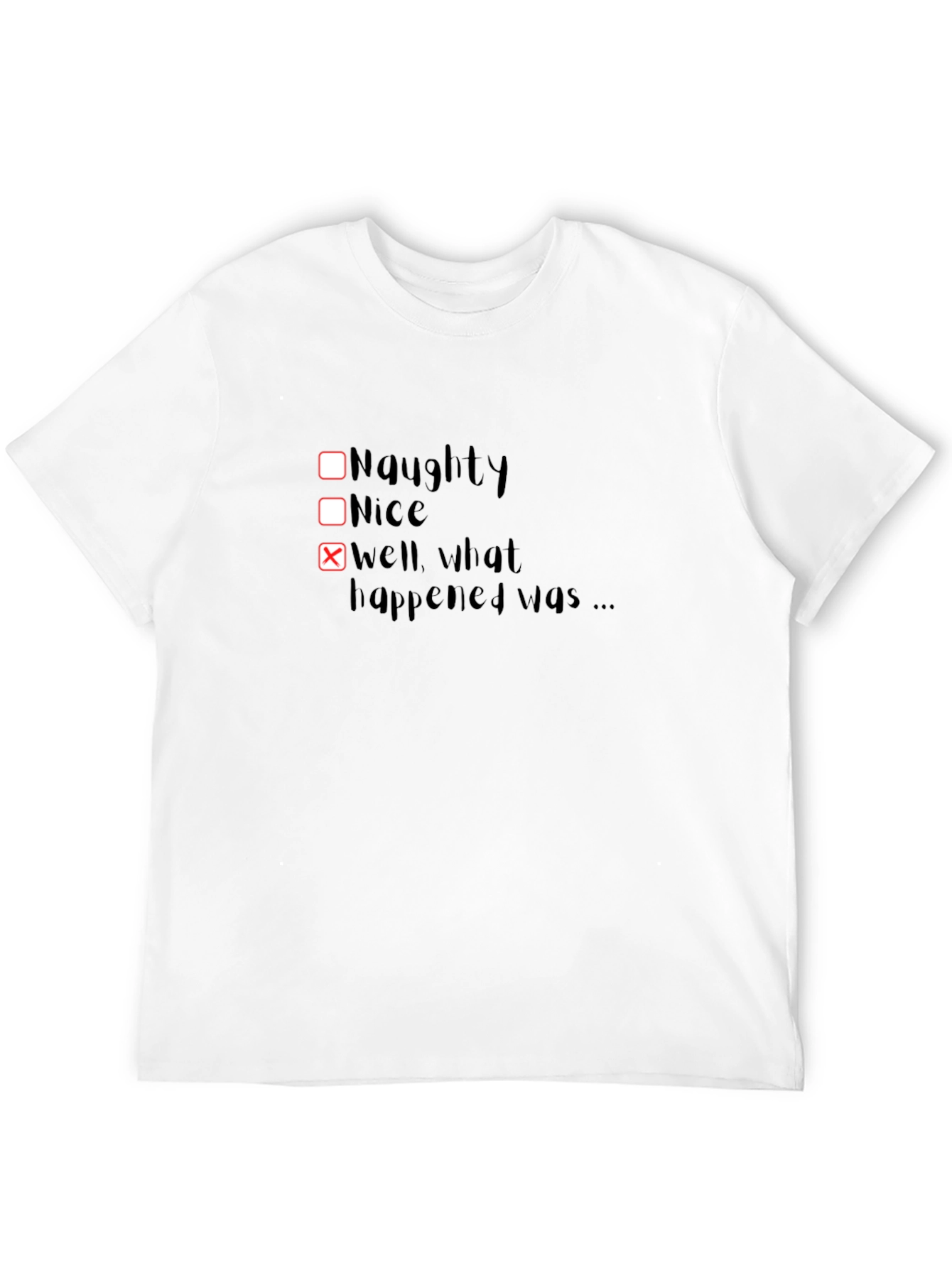 Black Naughty or Nice? Funny Graphic Tee view 12