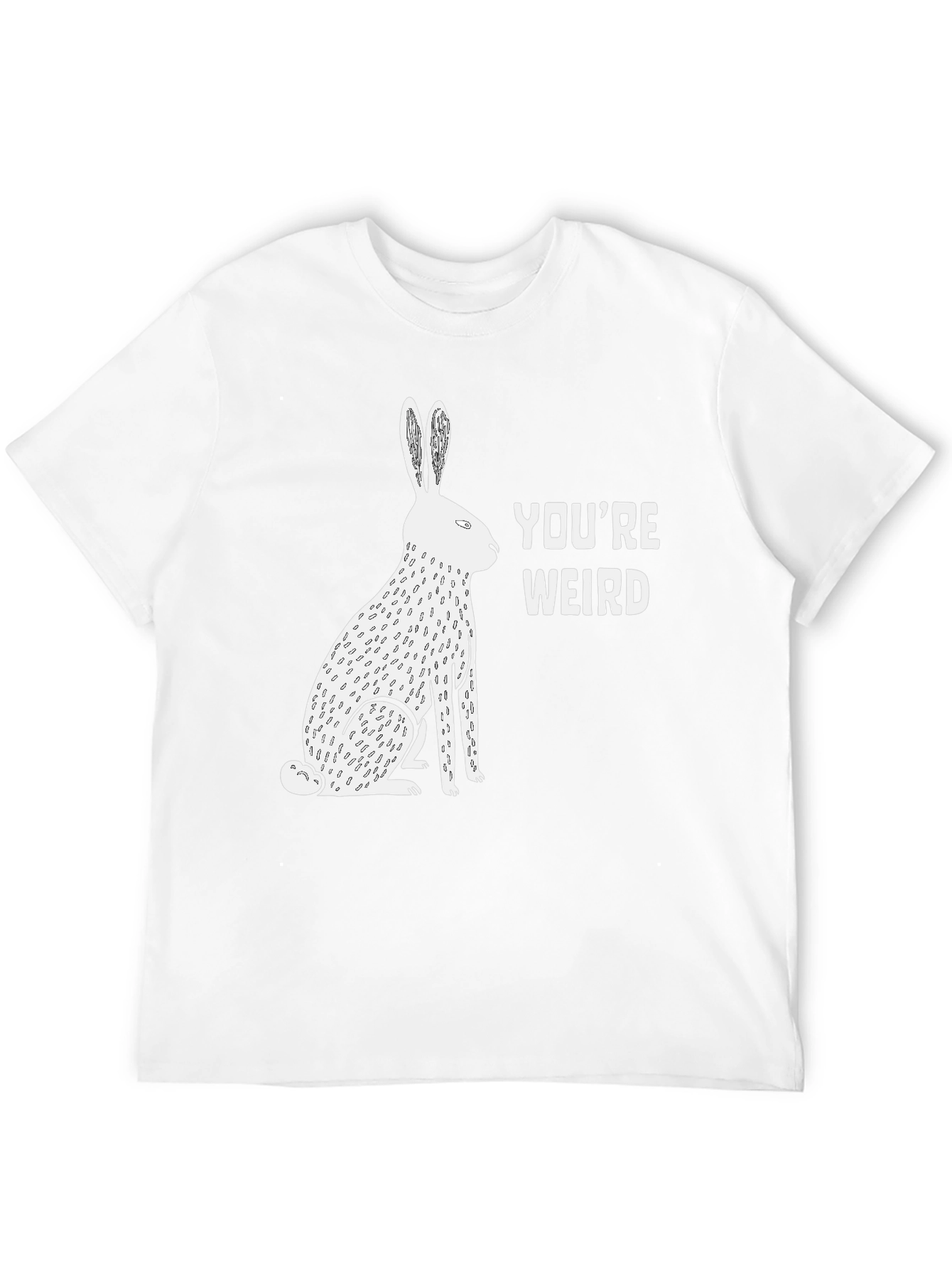Black You're Weird Rabbit Graphic Tee - Unisex view 12