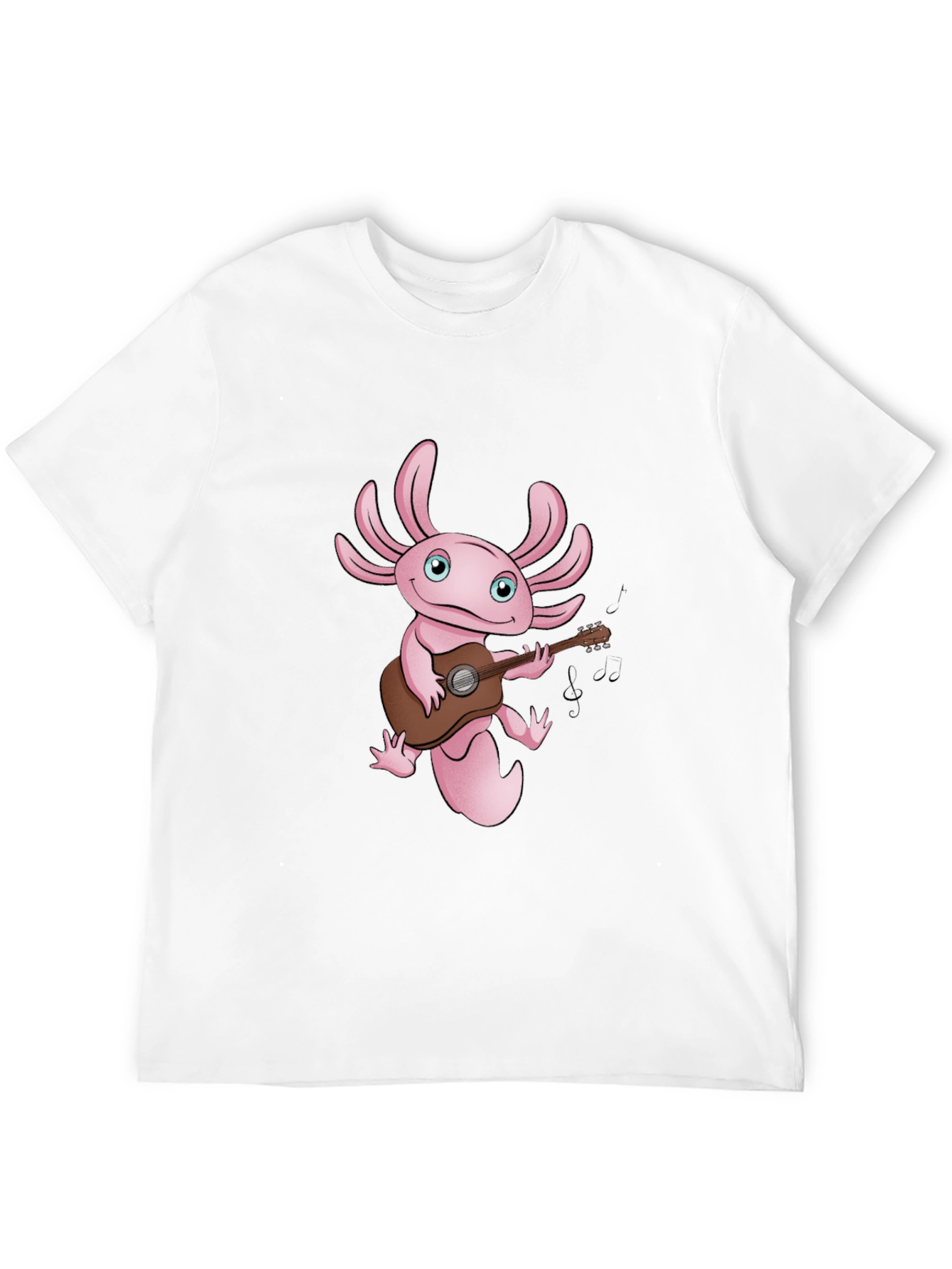 Black Axolotl Guitar Player Graphic T-Shirt - Black view 12