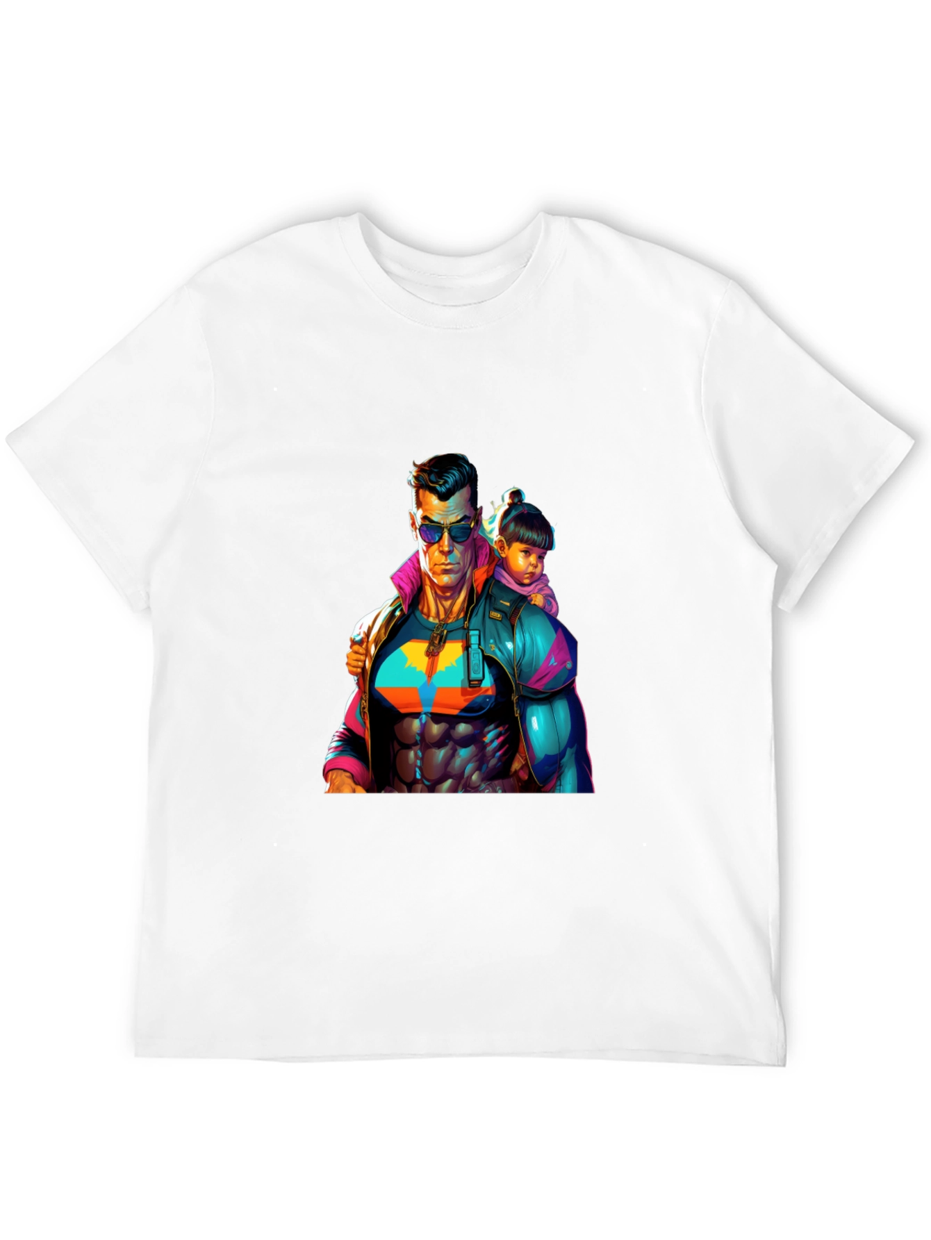 Black Superhero Dad & Daughter T-Shirt - Black Cotton view 12